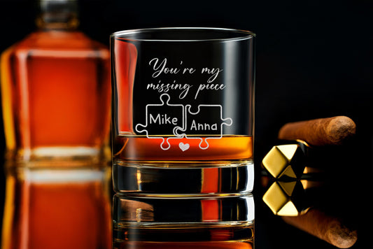 Personalized Engraved Whiskey Rock Glass Gift For Husband, gift for boyfriend, Anniversary Gift, gift for him, Gift Box