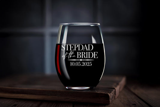 Personalized Wine Glass for Mother of the Bride, Custom Wedding Gift with Your Message, Elegant Gift Box Included