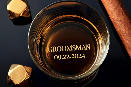 Personalized groomsmen gift idea, Custom engraved whiskey glasses, ideal wedding gift for him, perfect gifts for groomsmen and best man