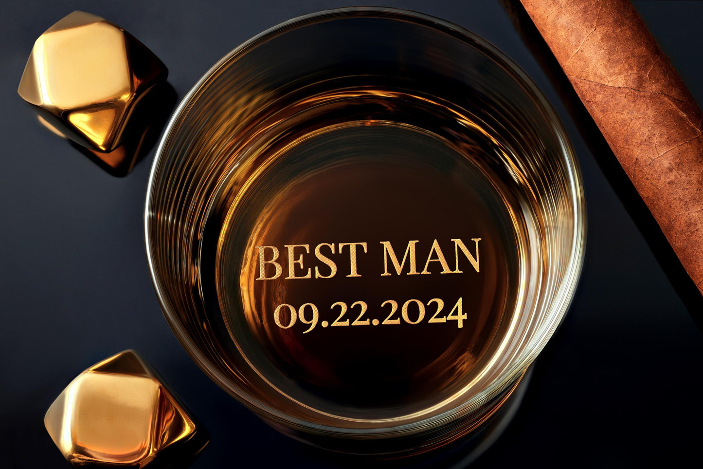 Custom Engraved Whiskey Glasses: Unique Personalized Groomsmen Gift and Best Man Present, Perfect Wedding Gift for Him