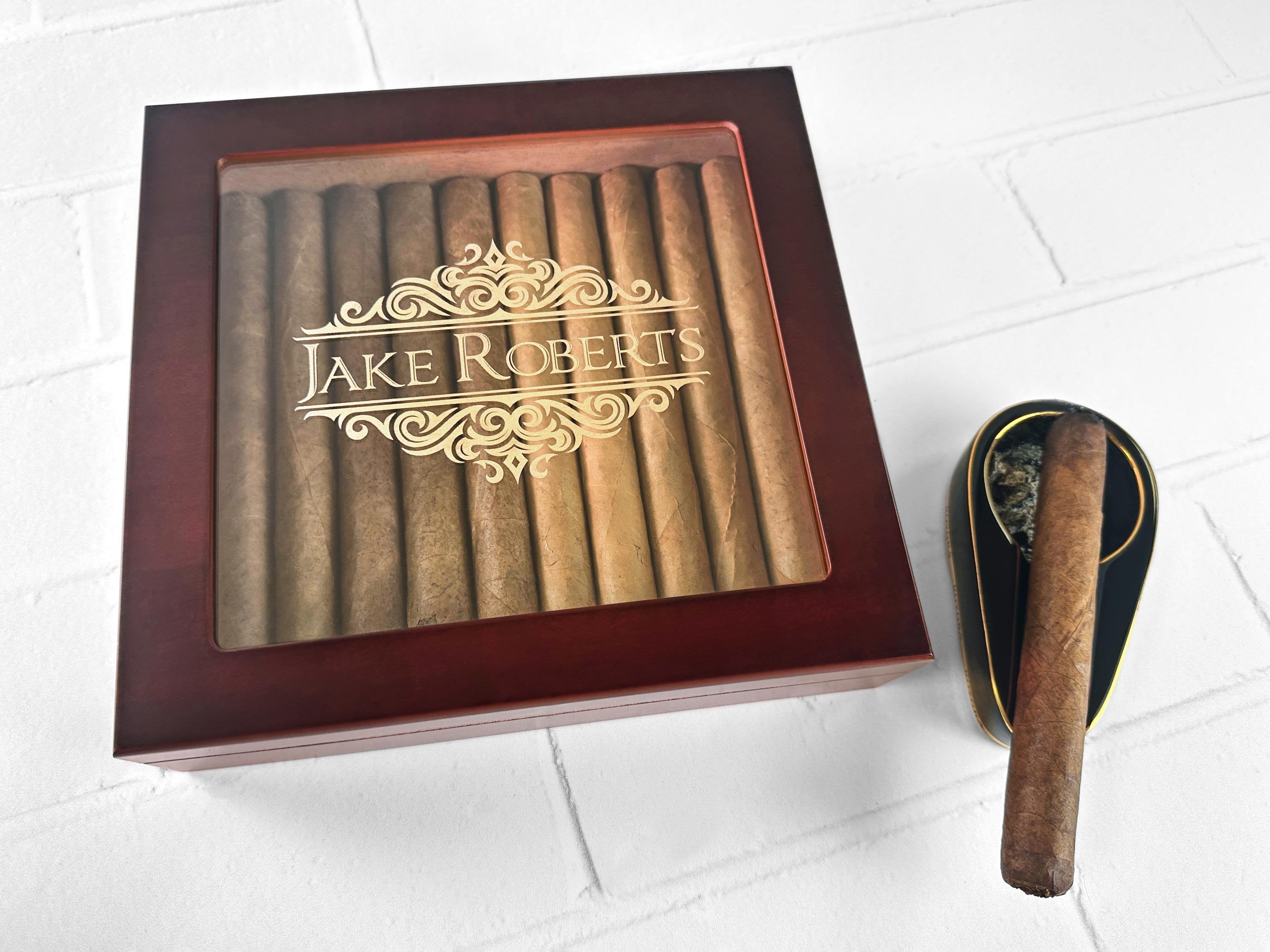 Christmas Gift Cigar Humidor - Custom engraved humidor box - Best Christmas Present for dad, for husband, for him