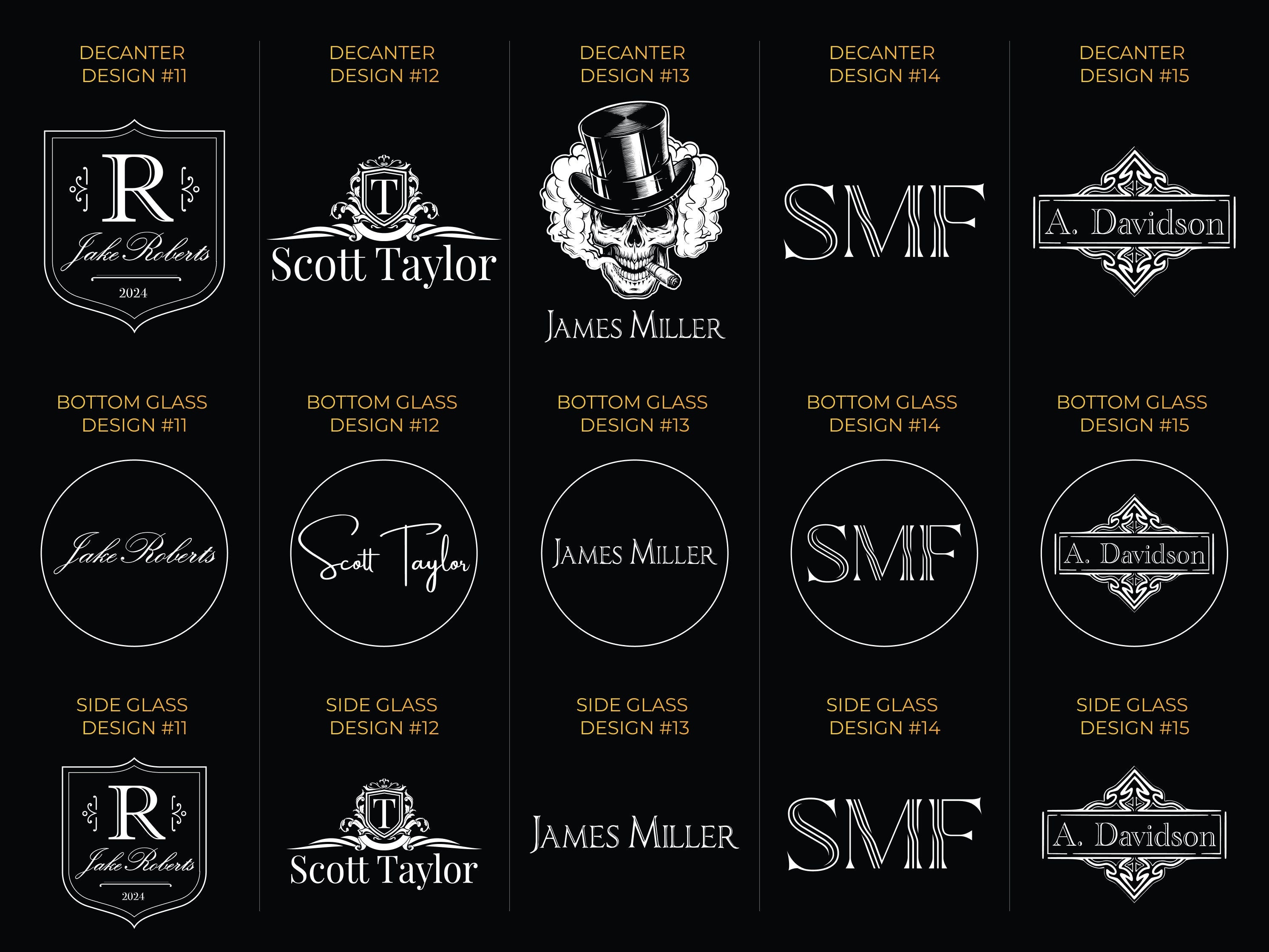 Personalized Whiskey Decanter Set with Premium Engraving Quality, Great Christmas Gift, Groomsmen Gifts, Dad Gifts, with Free Gift Boxes.