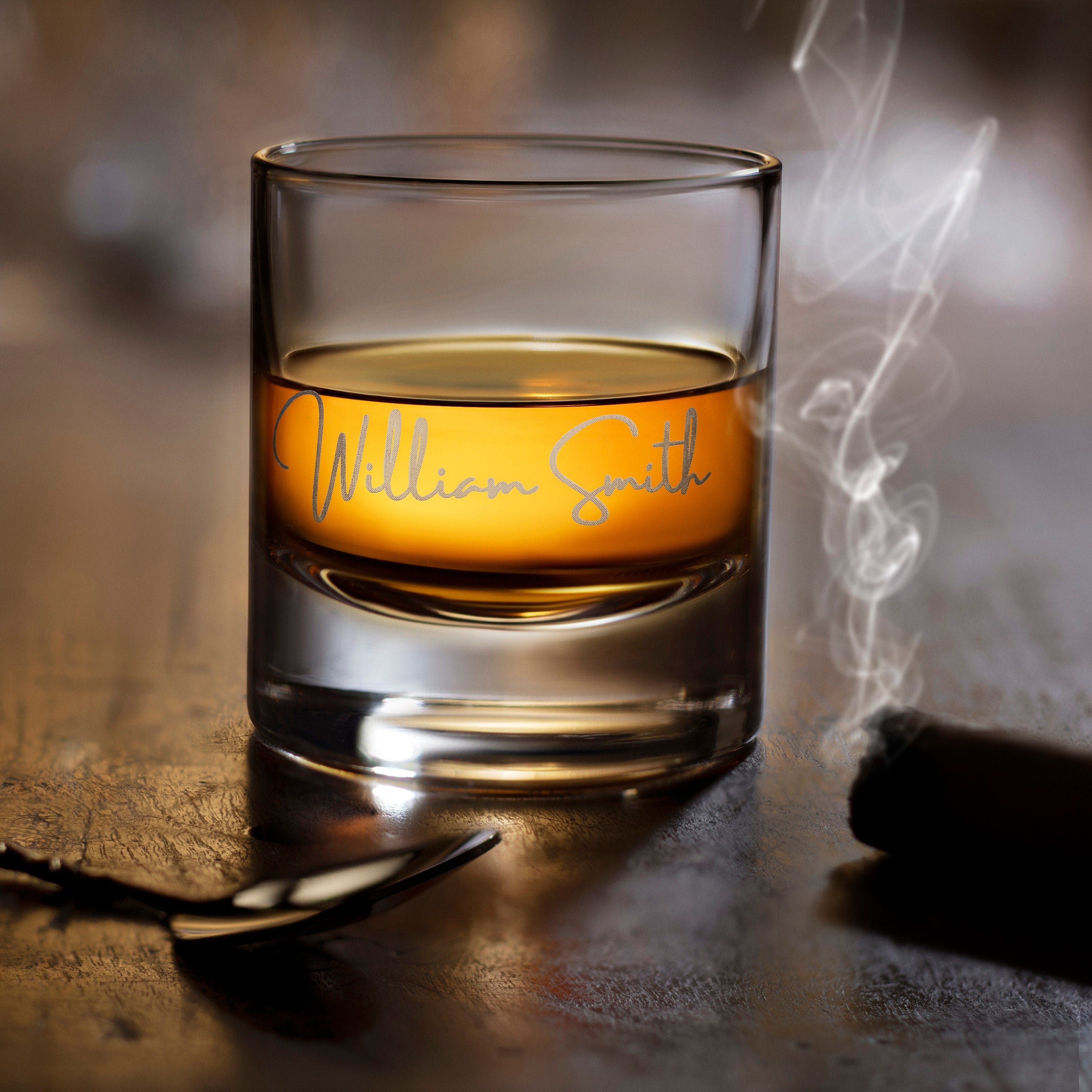 Christmas Gift Whiskey Rock Glass - Personalized Drinking Gift - Best Christmas Present for dad, for husband, for him - Free Gift Box