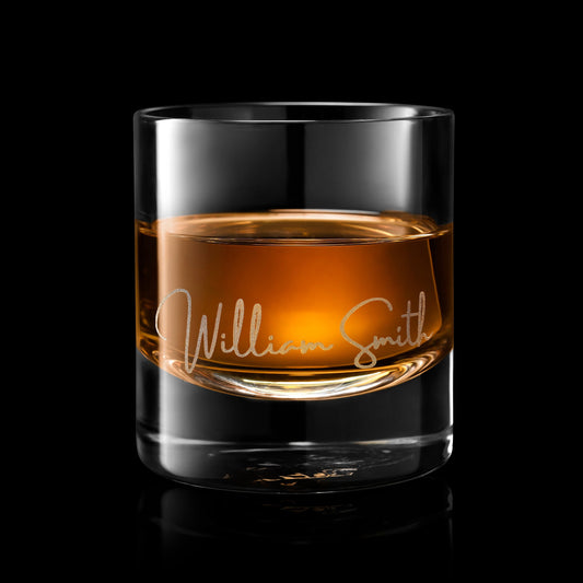 Father's Day Gift Custom Whiskey Glass - Luxury Rock Whiskey Glass. Best Present for Him, for husband, for Dad, Free Gift Box