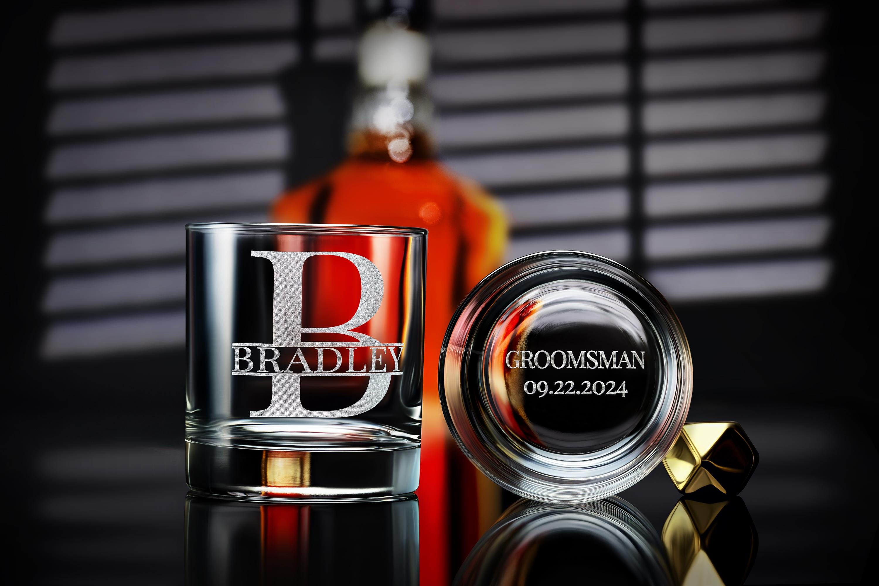 Custom Engraved Whiskey Glasses for Groomsmen