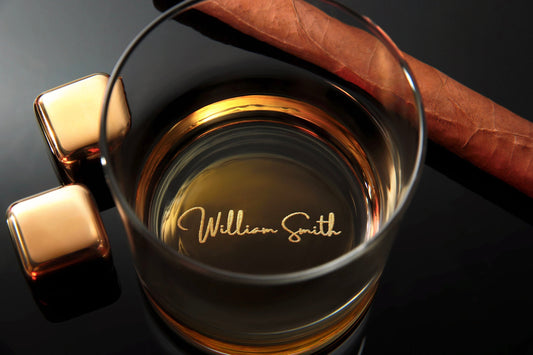 Unique Whiskey Glass with Custom Engraving - Great Gift for - Free Gift Box
