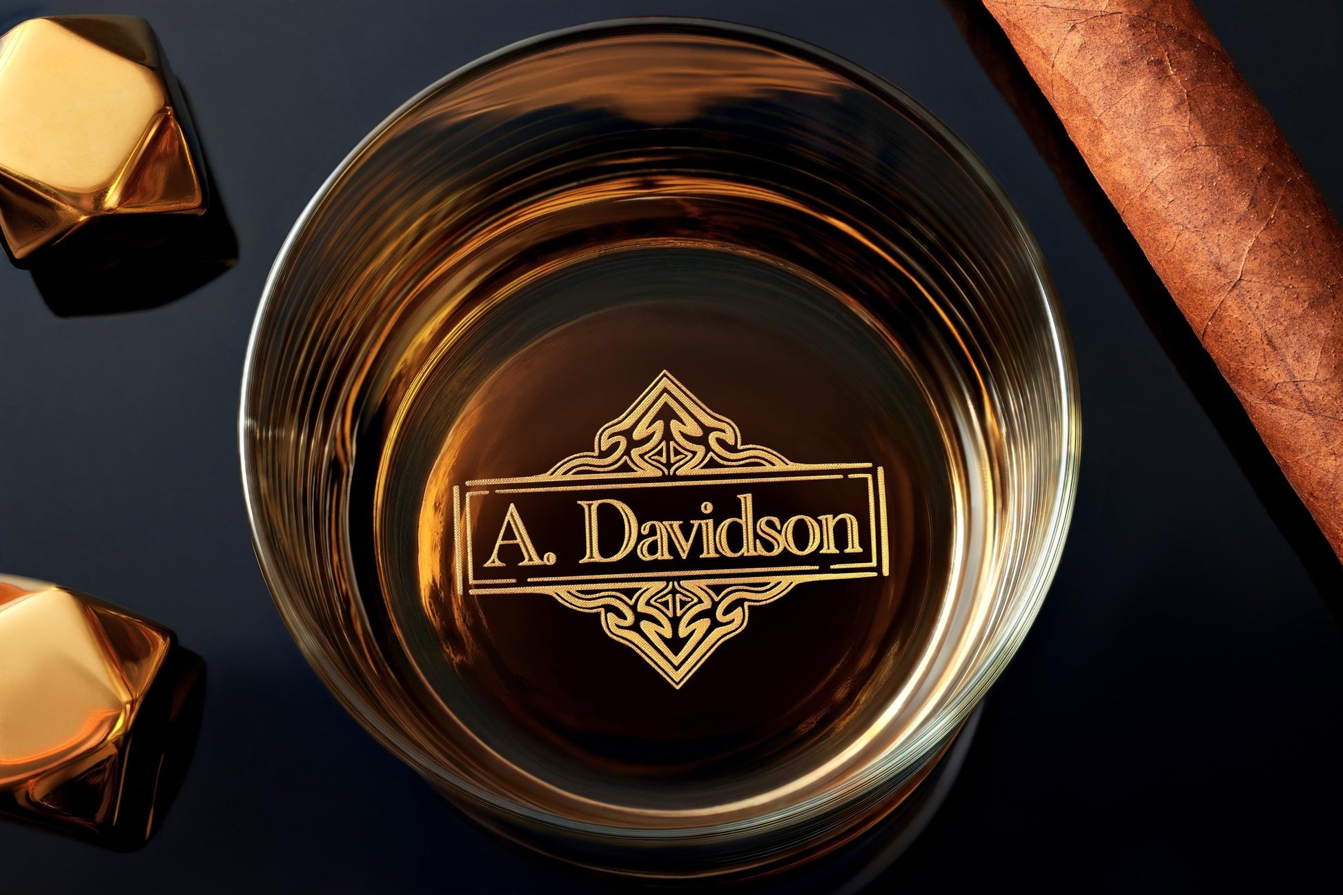 Unique Whiskey Glass with Custom Engraving - Great Gift for - Free Gift Box