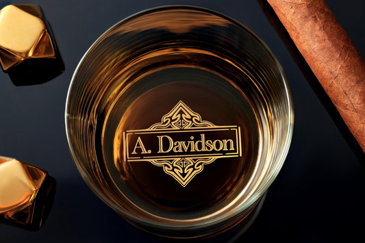 Engraved Whiskey Glass for Him, Custom Valentine's Day Gift for Husband or Boyfriend, Comes in a Free Gift Box