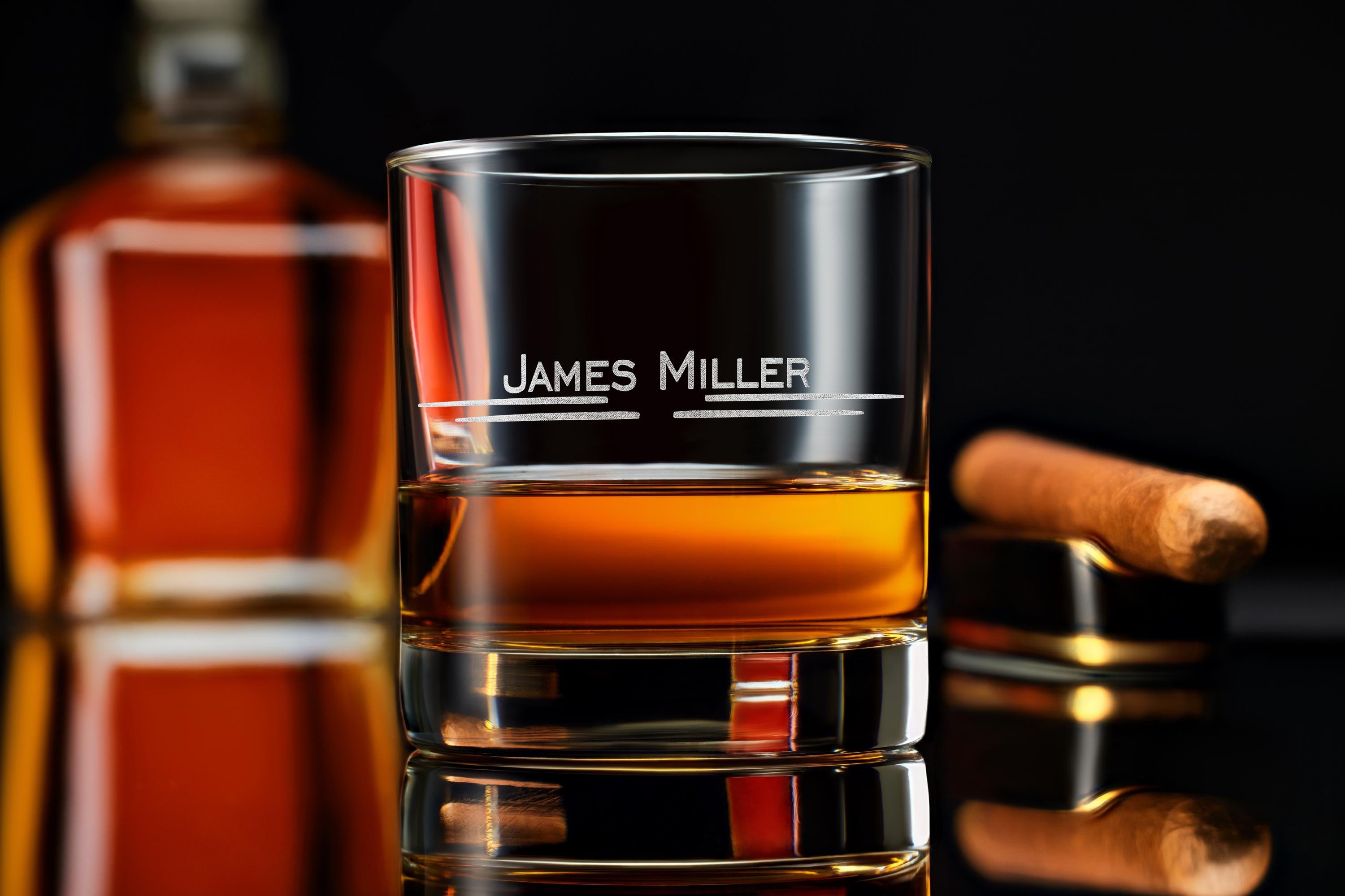 Engraved Custom Whiskey Glass for Him, Thoughtful Valentine’s Day Gift for Husband or Boyfriend - Includes Free Gift Box!