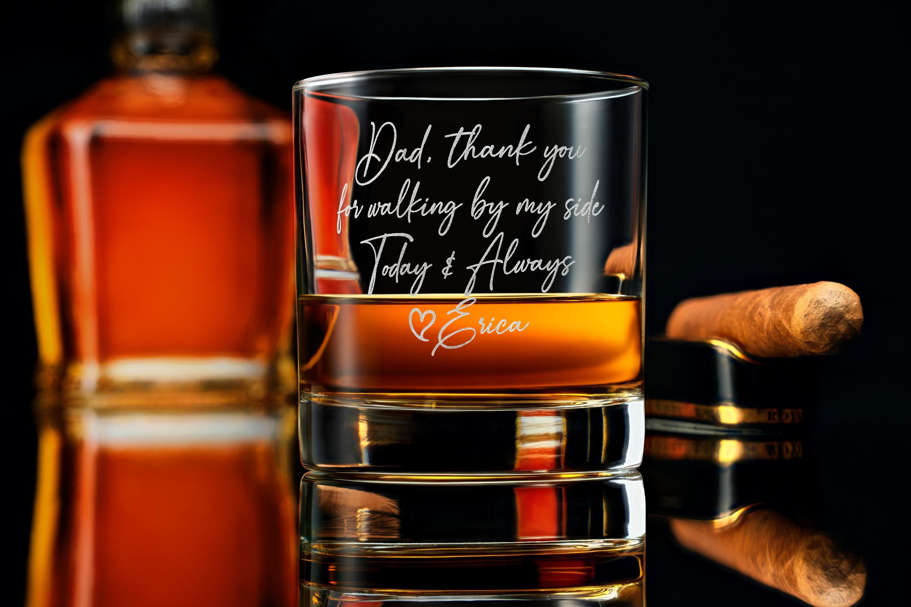 Personalized Handwriting Whiskey Glass - Engrave Your Handwritten Message on Bottom Rock Glass
