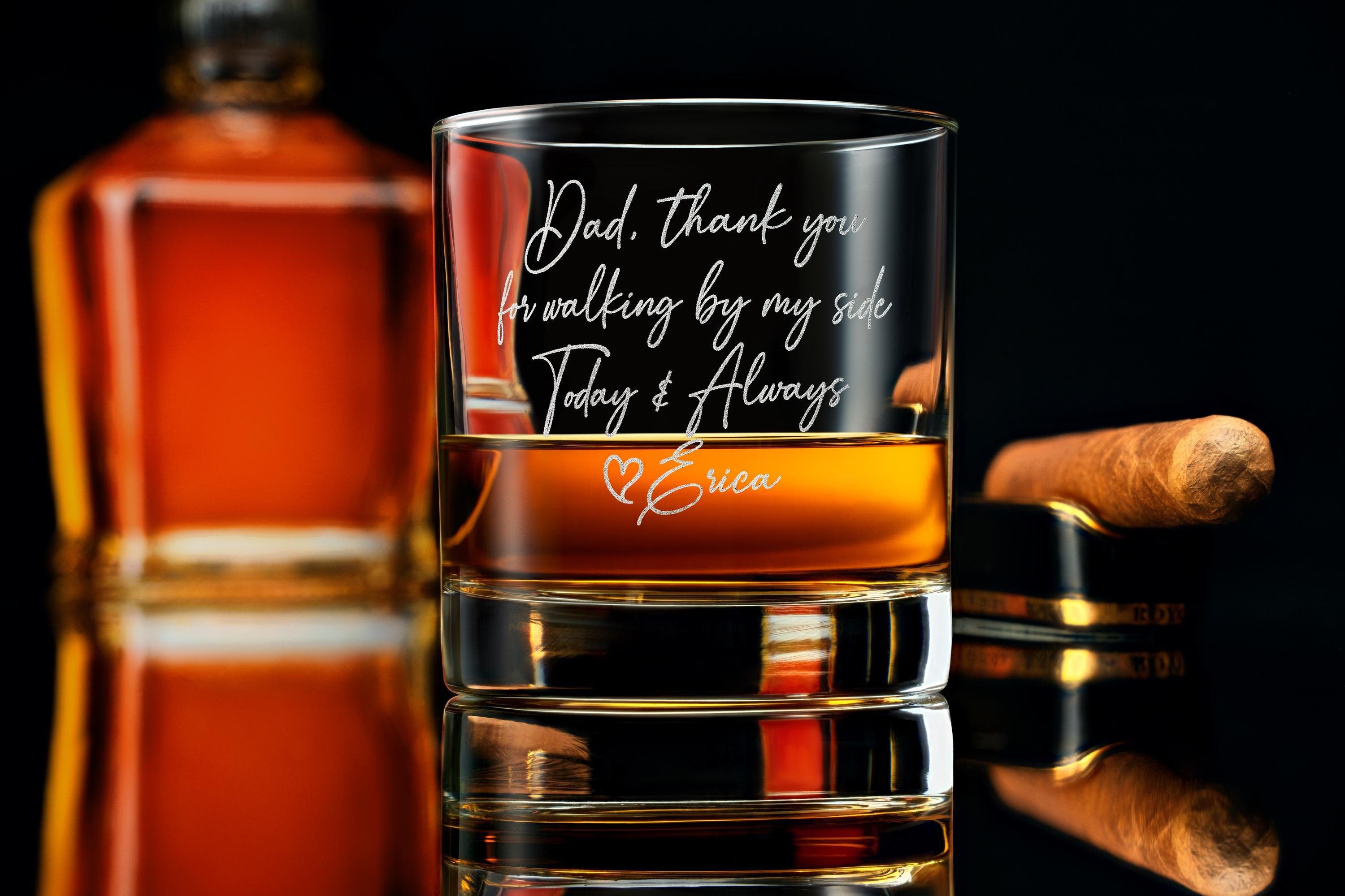 Personalized Handwriting Whiskey Glass - Unique Gift for Men, 11 oz. Premium Rocks Glass