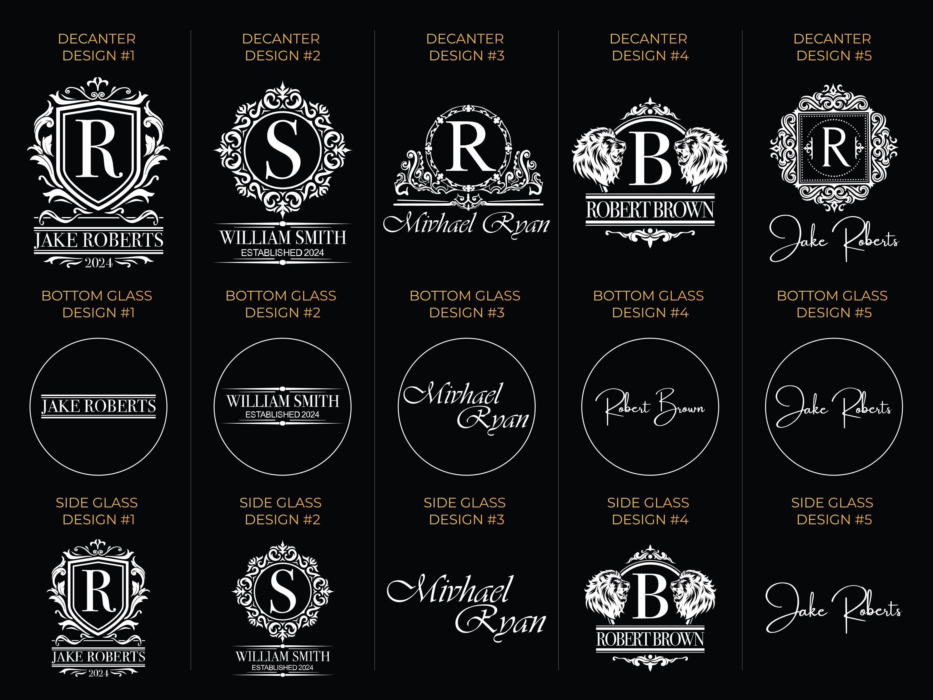 Personalized Whiskey Decanter Set with Premium Engraving Quality, Great Christmas Gift, Groomsmen Gift, Gift for Him with Free Gift Boxes.