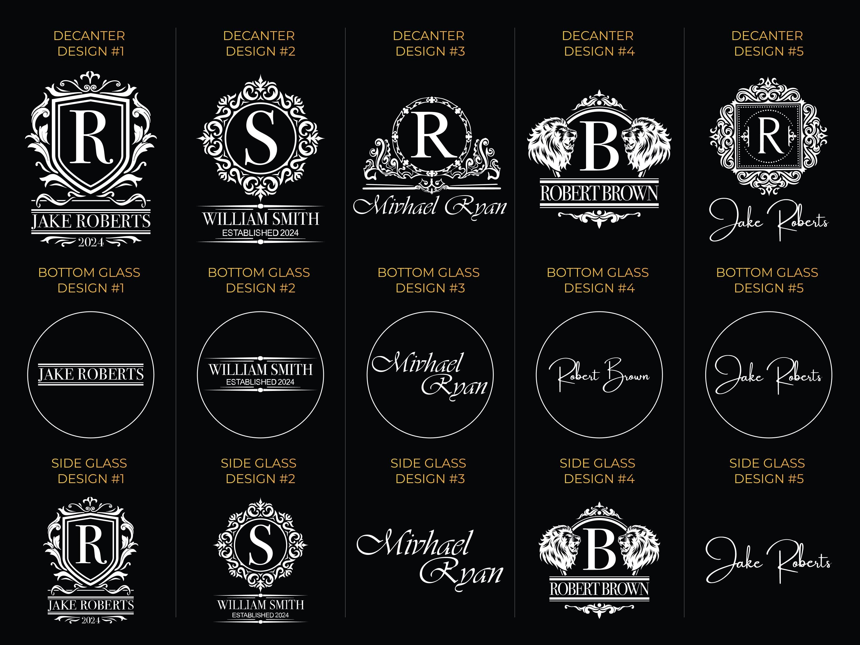 Personalized Whiskey Decanter Set with Premium Engraving Quality, Groomsmen, Christmas Gift, Fathers Day Gift, Comes with Free Gift Boxes.