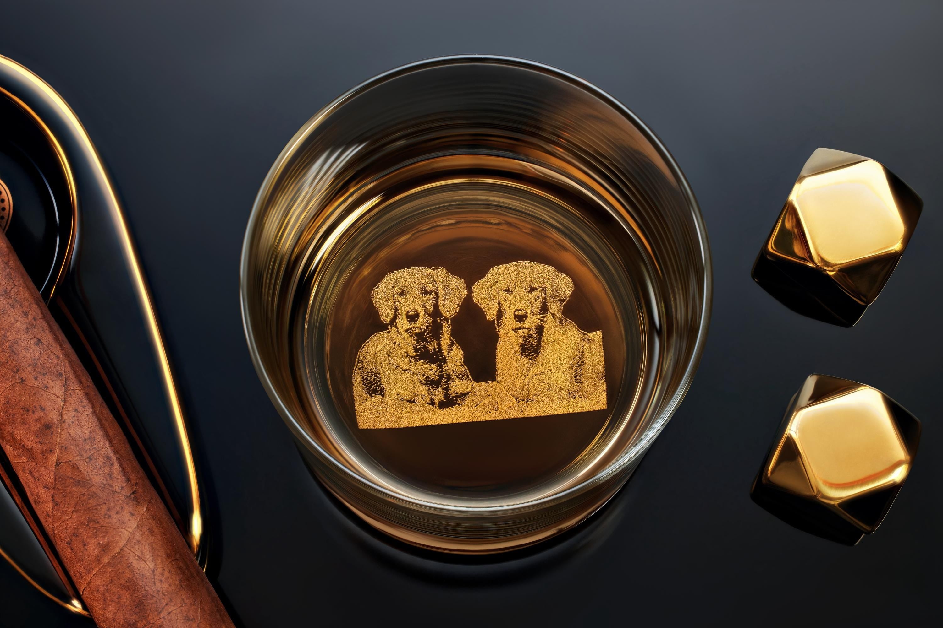 Custom Whiskey Glass With Dog Photo & Name Engraved - Unique Christmas Gift for Dog Owners, Includes Free Gift Box
