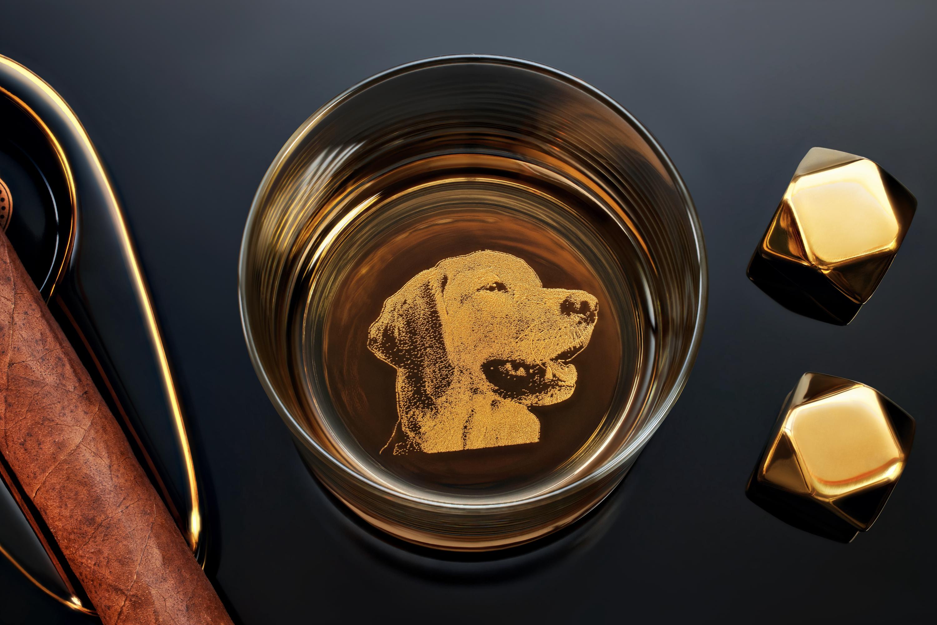 Custom Whiskey Glass With Dog Photo & Name Engraved - Unique Christmas Gift for Dog Owners, Includes Free Gift Box