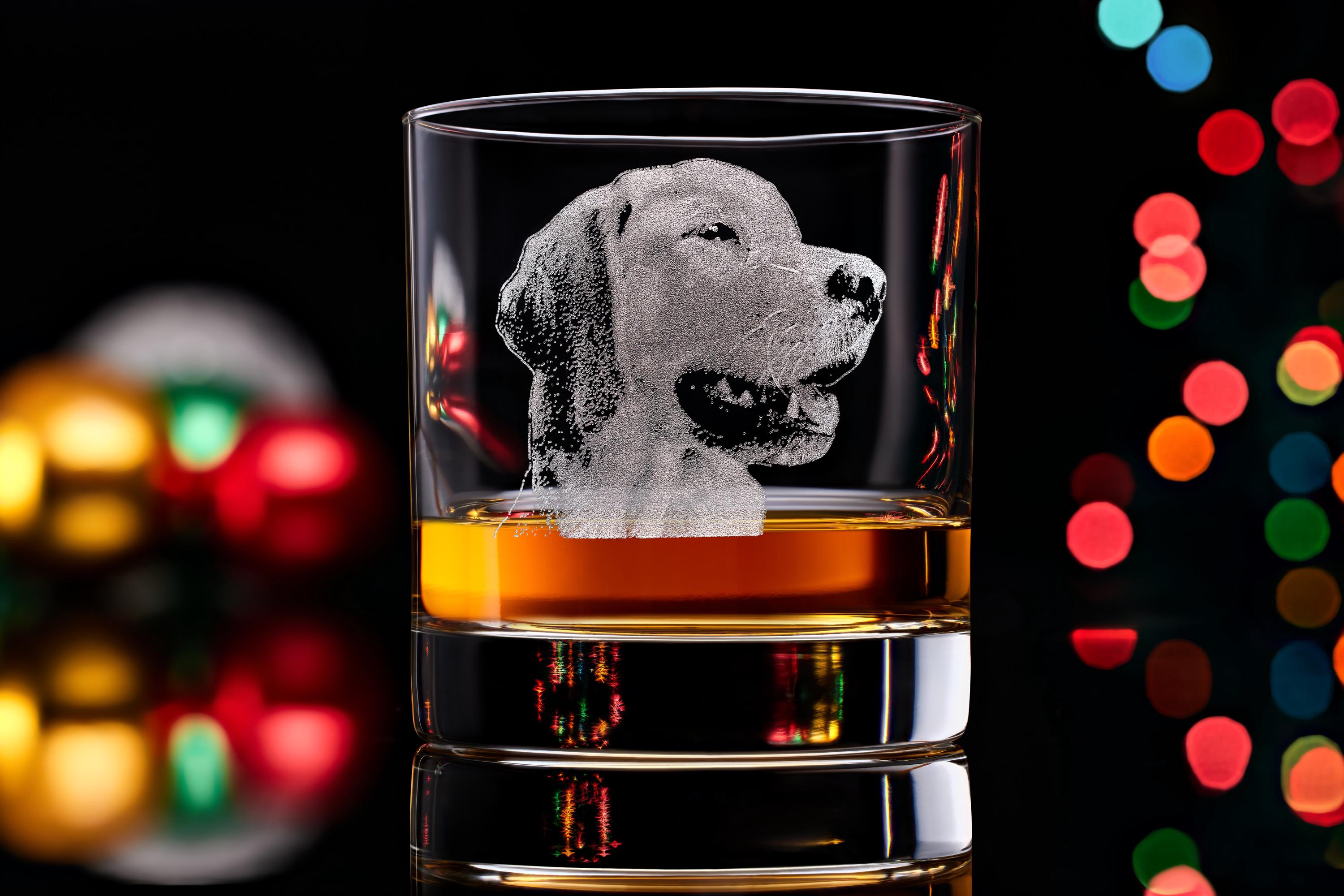 Custom Whiskey Glass With Dog Photo & Name Engraved - Unique Christmas Gift for Dog Owners, Includes Free Gift Box