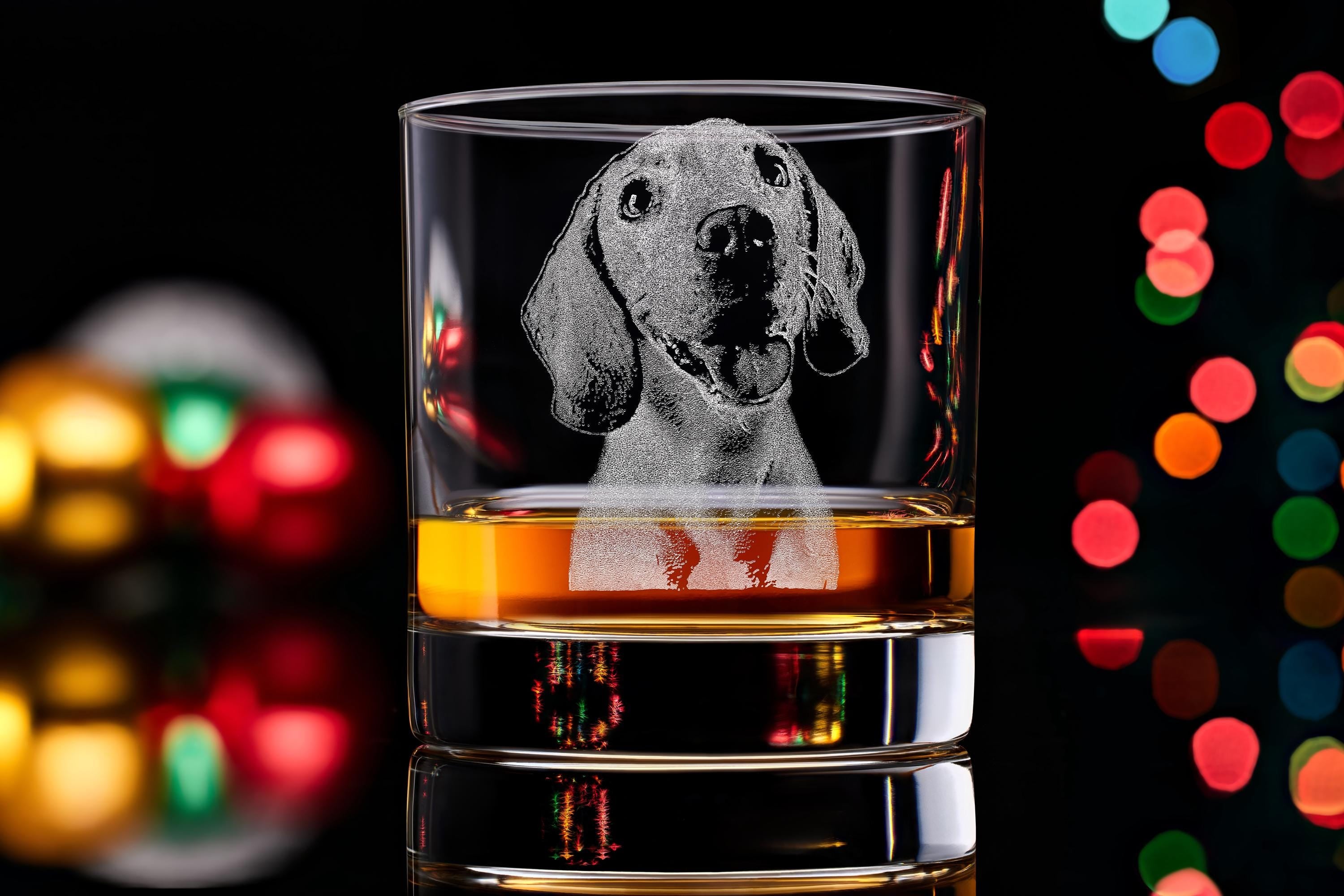 Custom Whiskey Glass With Dog Photo & Name Engraved - Unique Christmas Gift for Dog Owners, Includes Free Gift Box