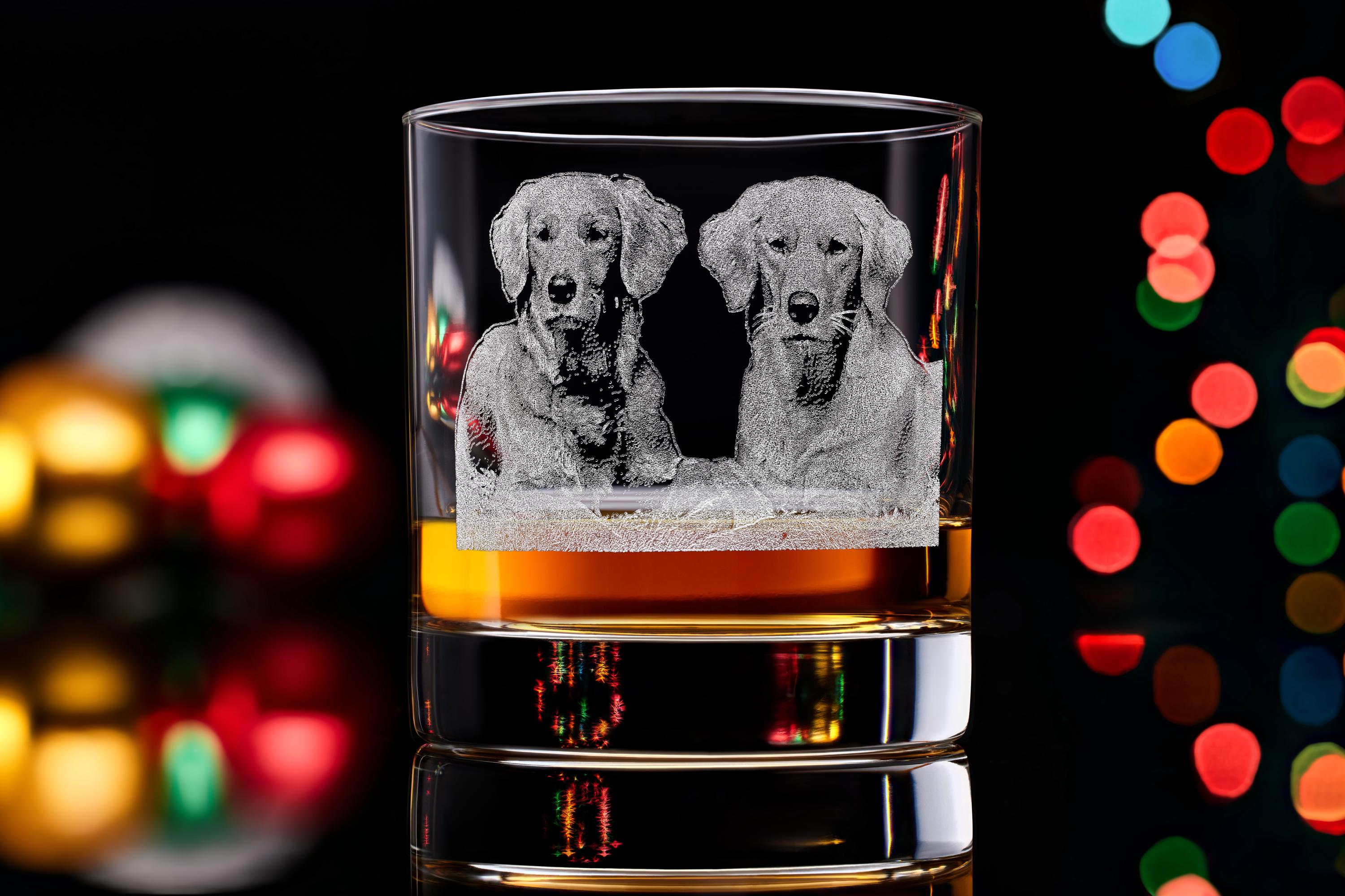 Customizable Pet Portrait Glass for Whiskey - Custom Christmas Gift with Free Box
