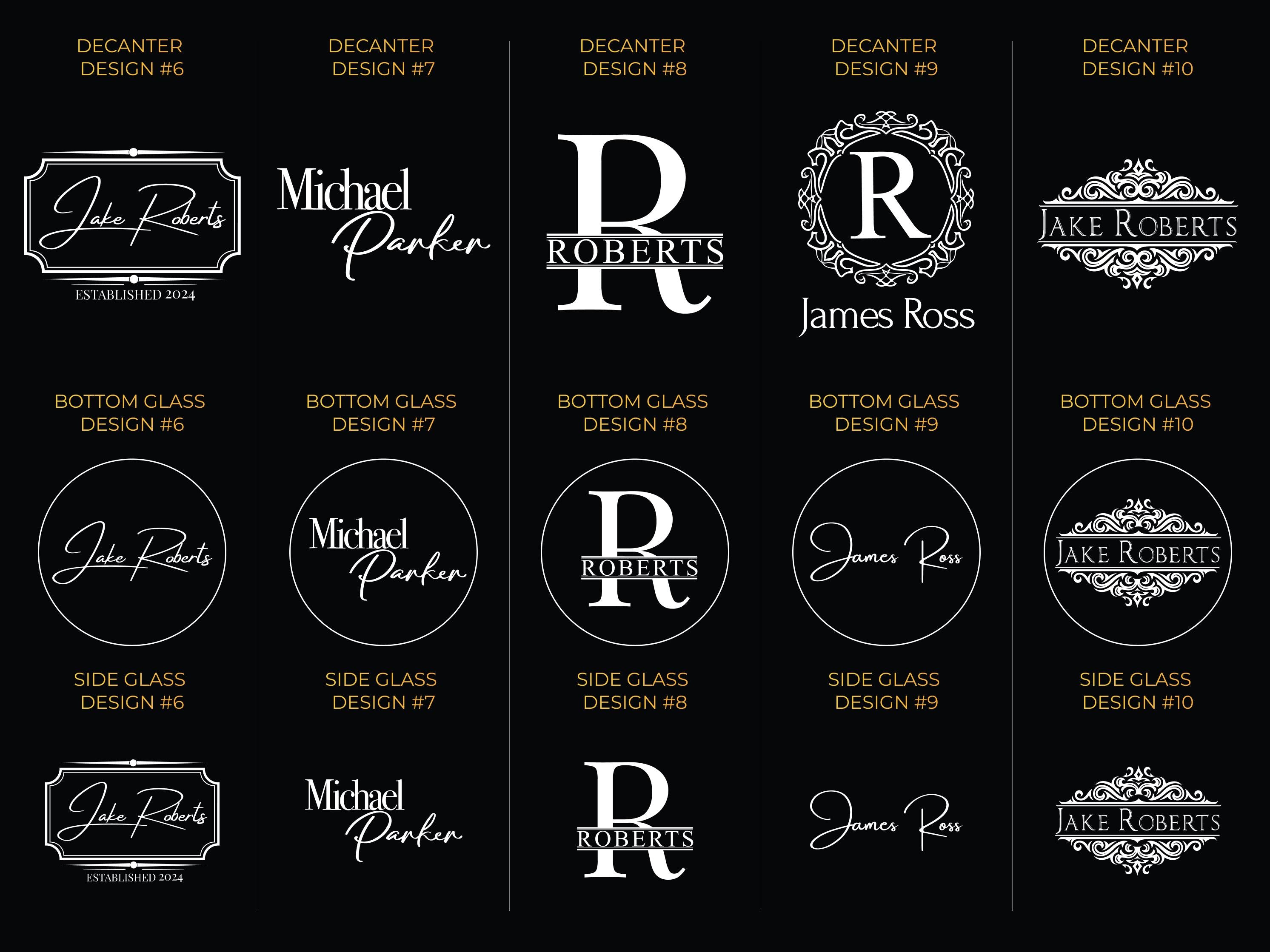 Custom Whiskey Decanter Set with Premium Engraving Quality, Christmas Gift, Groomsman and Fathers Day Gift - Comes with Free Gift Boxes