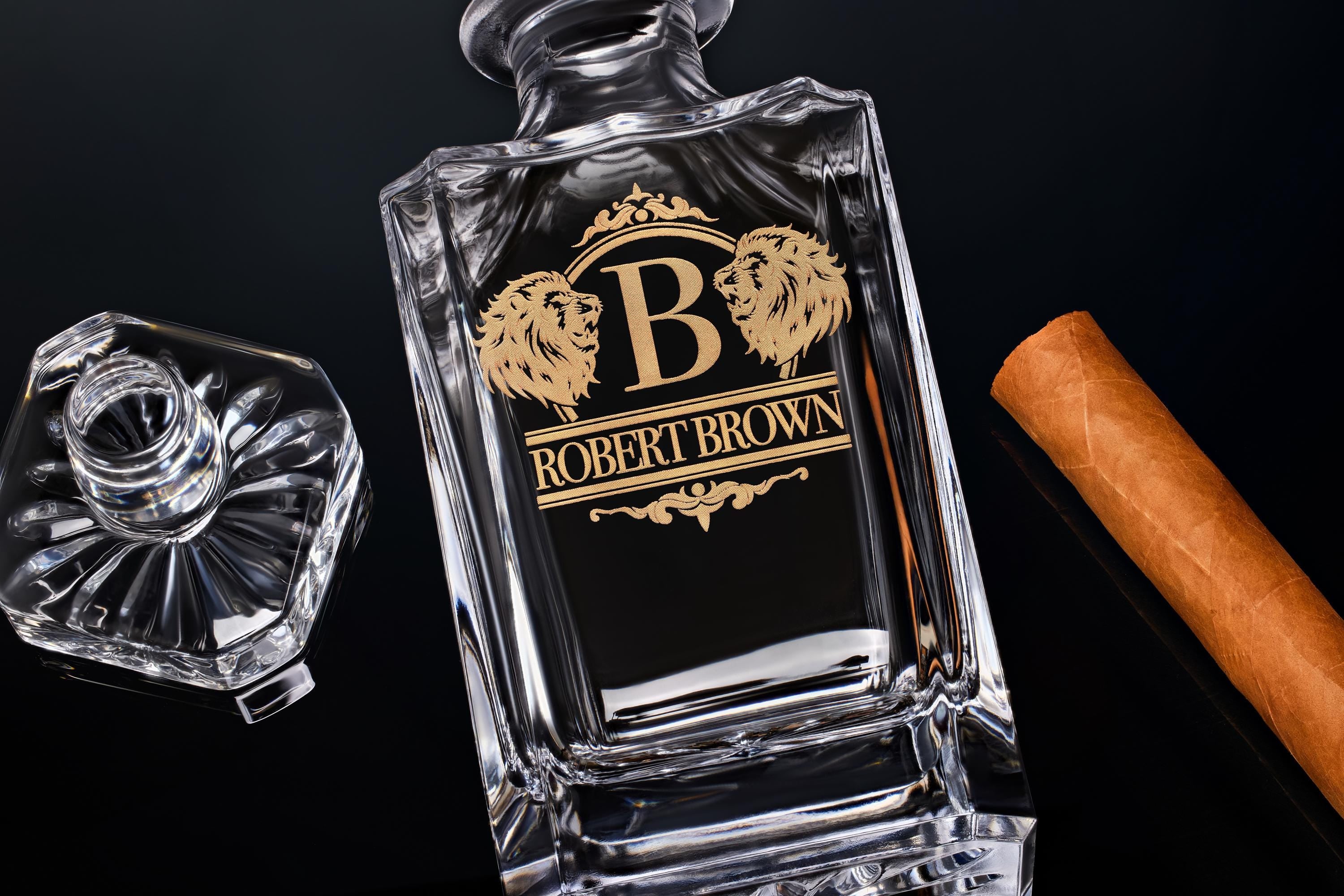 Personalized Whiskey Decanter Set with Premium Engraving Quality, Christmas Gift, Fathers Day, Groomsmen Gifts - Comes with Free Gift Boxes