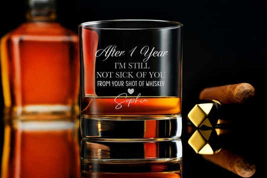 Funny Husband Whiskey Glass, Personalized Engraving for Anniversary Gift, Unique Gift for Boyfriend with Free Gift Box