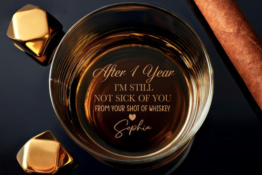 Funny Husband Whiskey Glass, Personalized Engraving for Anniversary Gift, Unique Gift for Boyfriend with Free Gift Box