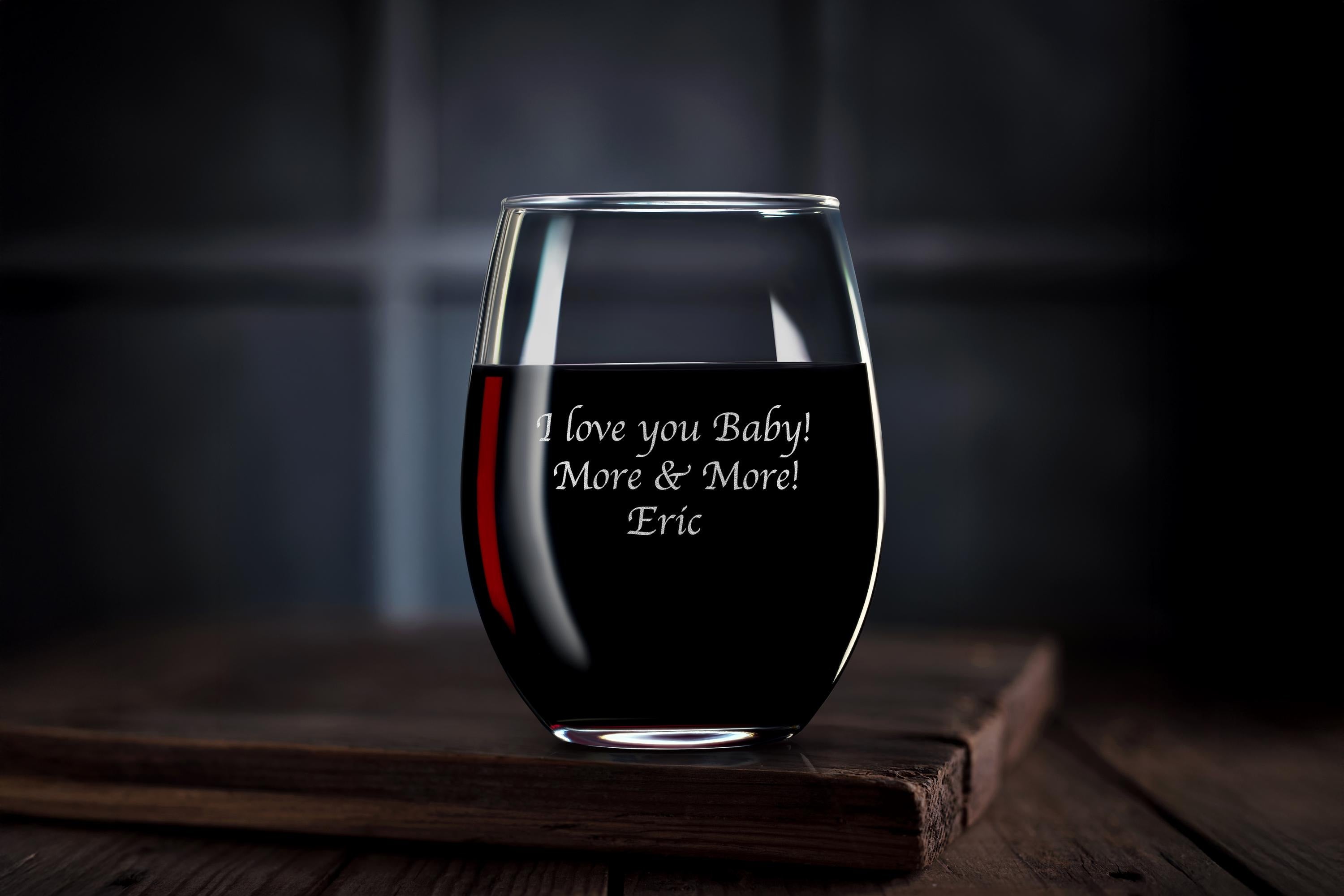 Custom Secret Message Whiskey Glass - Engrave Your Handwriting on Bottom Rock Glass, 11 oz. Heavy Base, Made in the USA