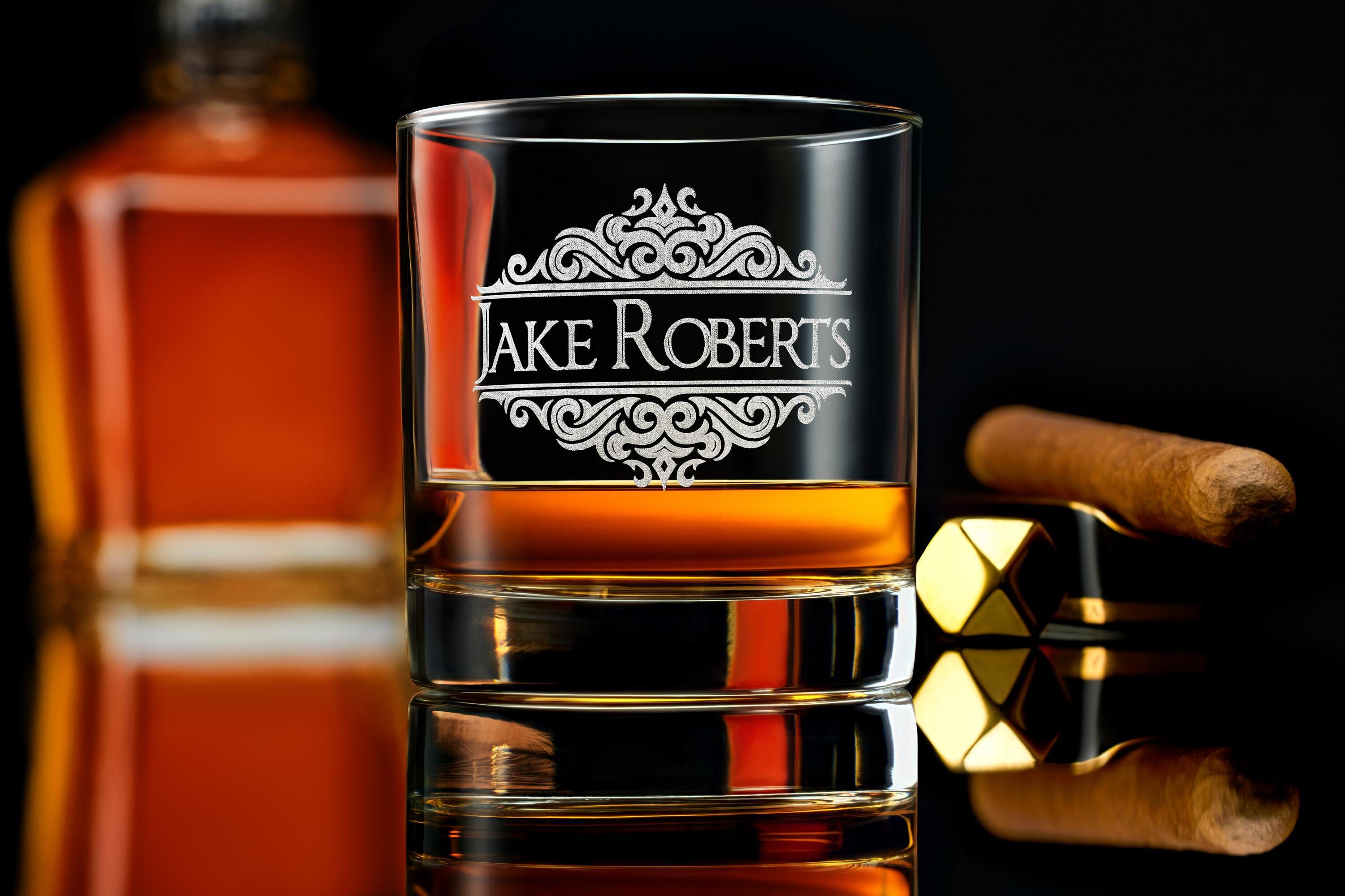 Crystal Custom Whiskey Glass with premium quality bottom engraving for any special occasion. Comes with free Gift Box.