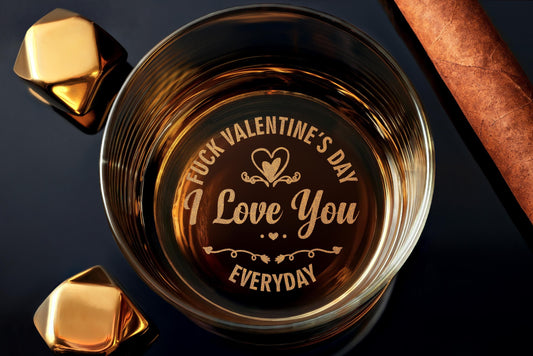 Custom Whiskey Glass Valentines Gift For Him, gift for boyfriend, Anniversary Gift, I love You Gift, With Free Gift Box