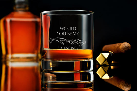 Personalized Whiskey Rock Glass Valentines Gift For Him, gift for boyfriend, Anniversary Gift, I love You Gift, With Free Gift Box