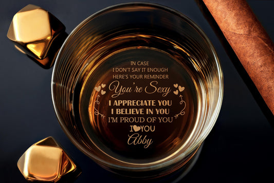 Personalized Custom Whiskey Glass, Funny Gift For Husband, gift for boyfriend, Anniversary Gift, valentines gift for him, Gift Box