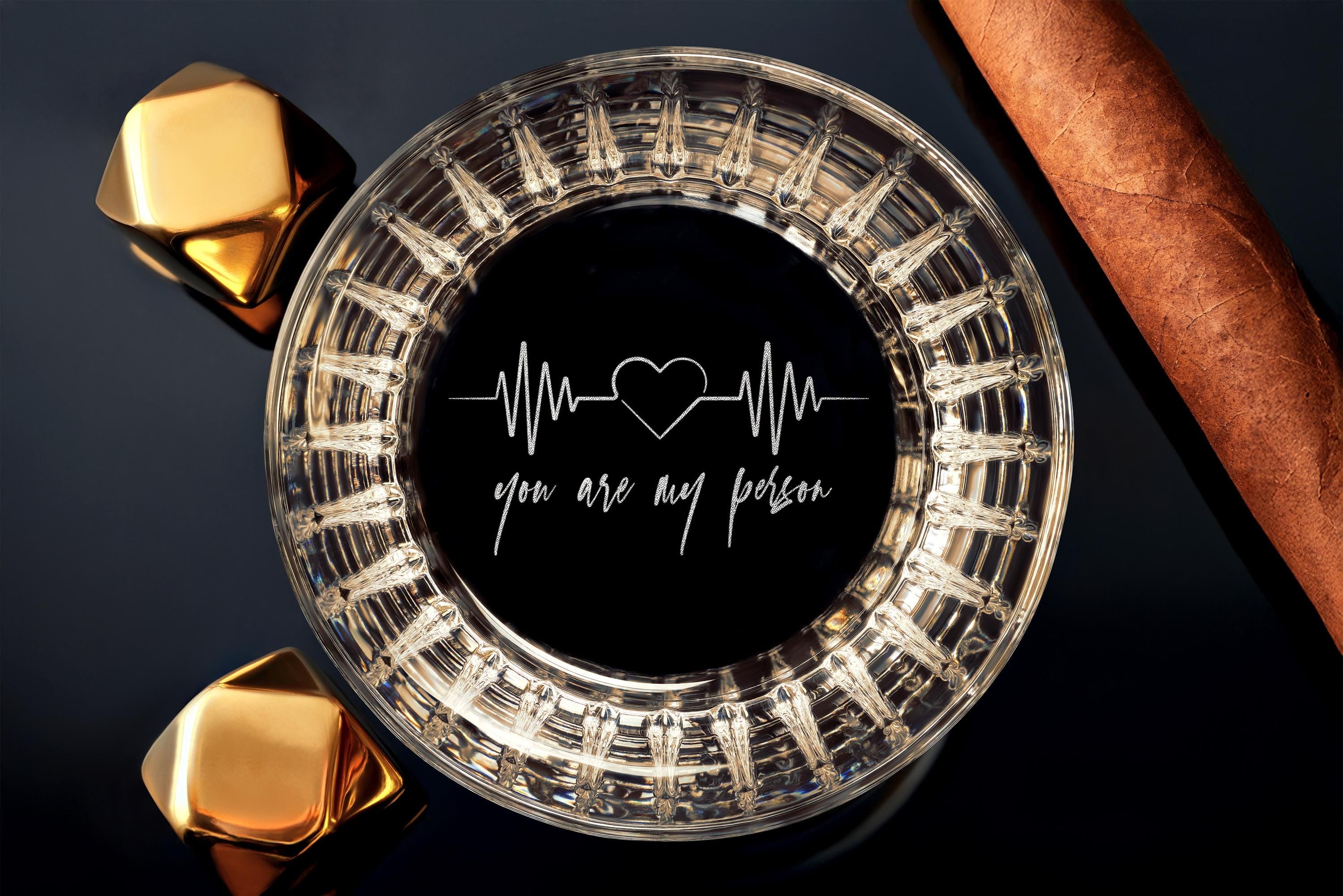 Custom Whiskey Rock Glass, You are my person, gift for boyfriend, Anniversary Gift, gift for him, Gift Box