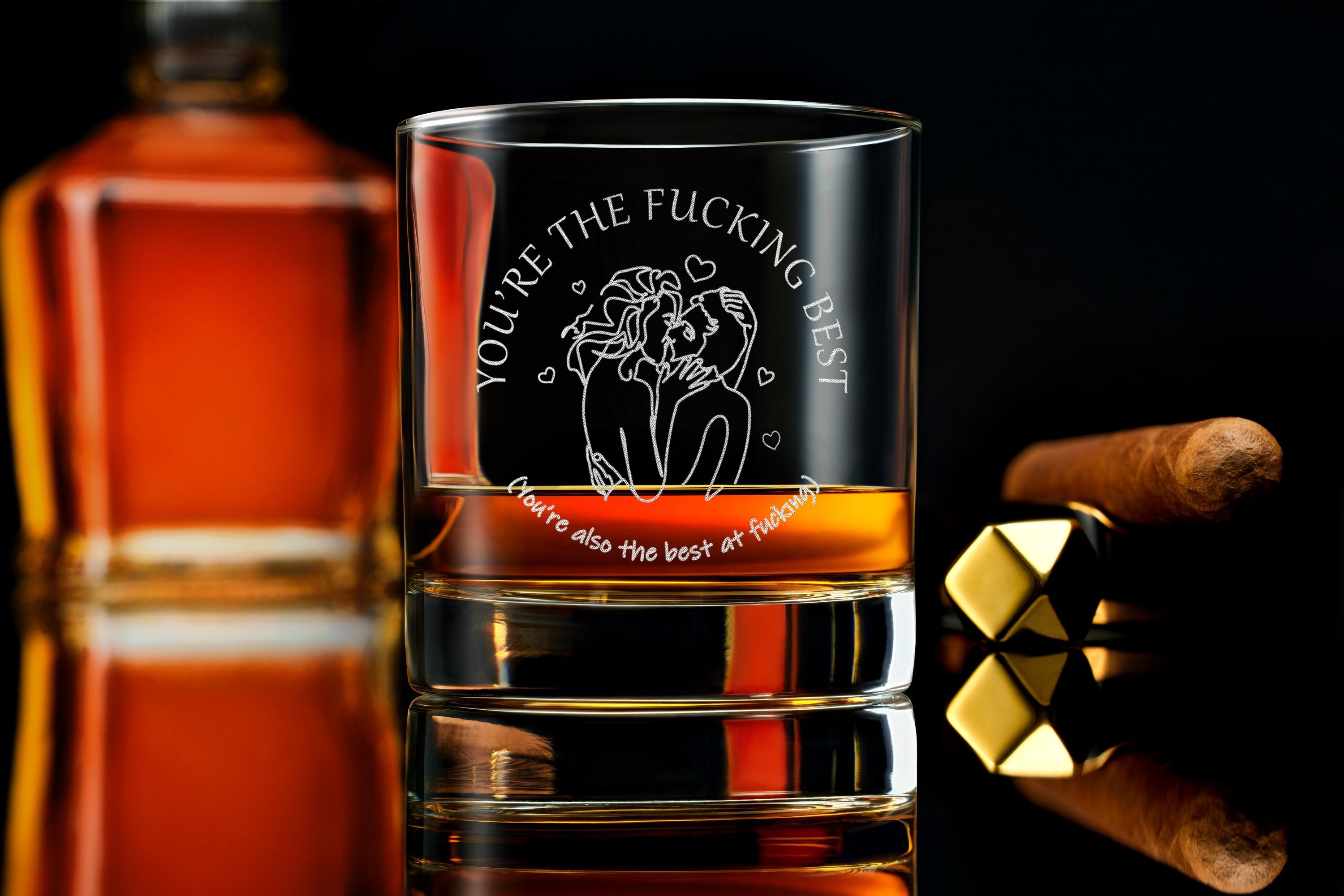 Engraved Custom Whiskey Glass, Best Gift For Husband, gift for boyfriend, Funny Gift Message, valentines gift for him, Free Gift Box
