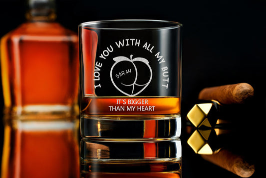 Funny Husband Personalized Engraving Whiskey Glass, Perfect Anniversary Gift, gift for boyfriend, valentines gift for him, Free Gift Box