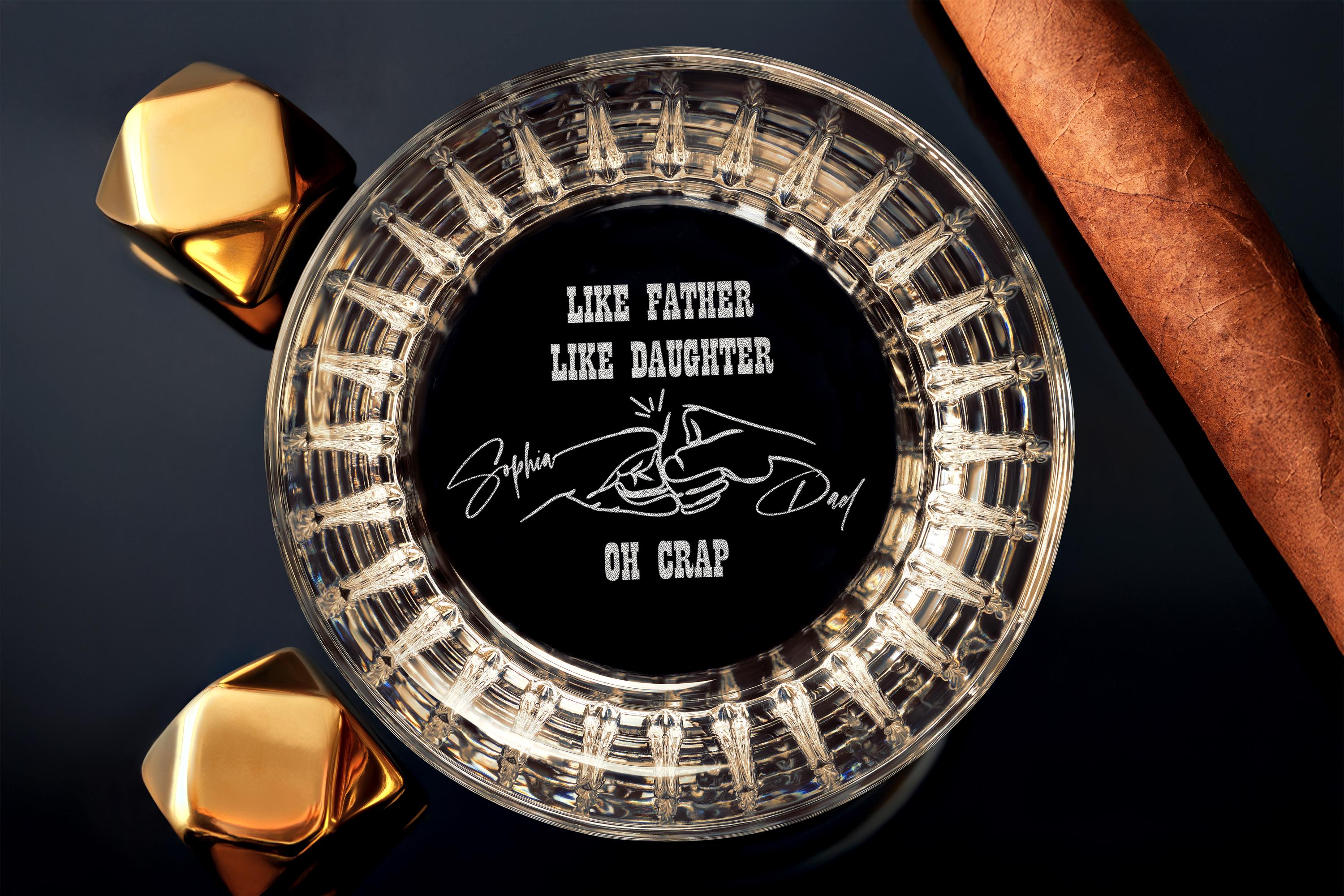 Custom Engraved Whiskey Glass – Personalized Rock Glass for Dad | Father's Day Gift from Daughter | Unique Keepsake | Free Gift Box