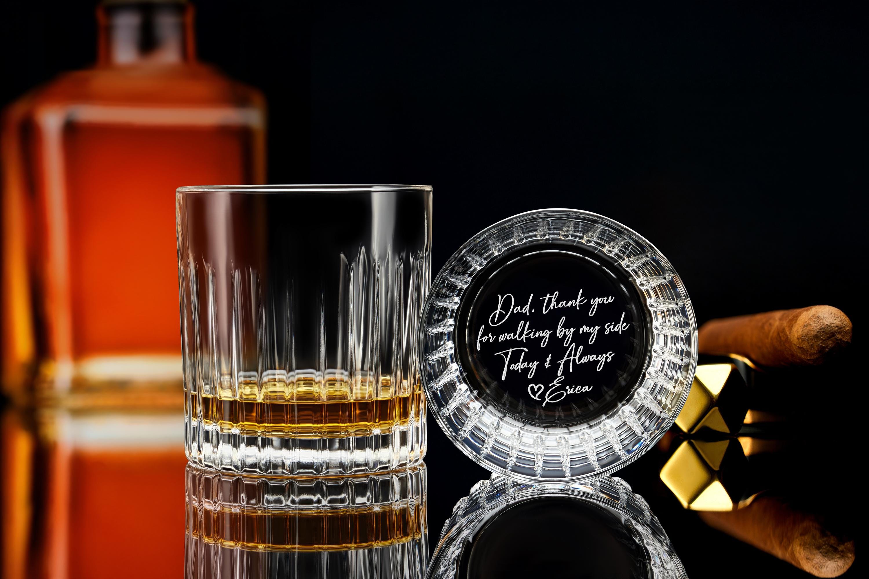 Personalized Handwriting Whiskey Glass - Engrave Your Handwritten Message on Bottom Rock Glass