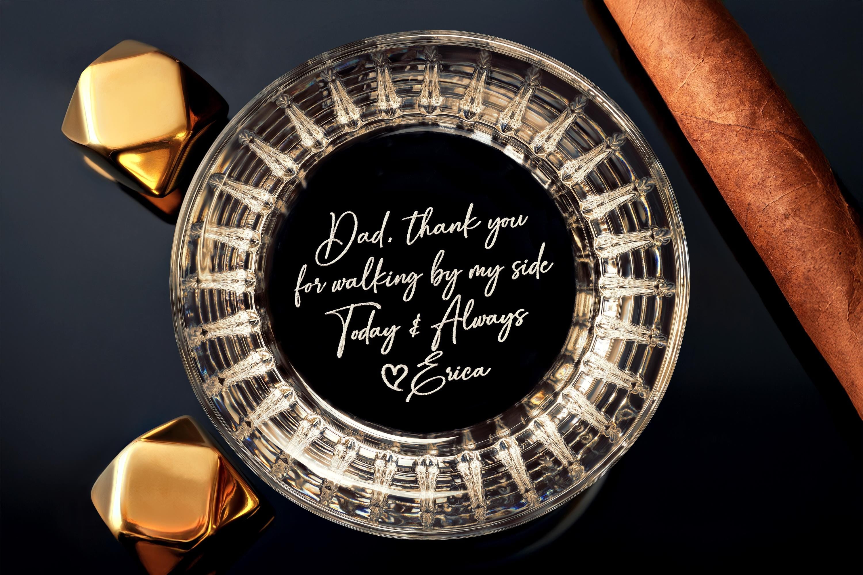 Personalized Handwriting Whiskey Glass - Unique Gift for Men, 11 oz. Premium Rocks Glass