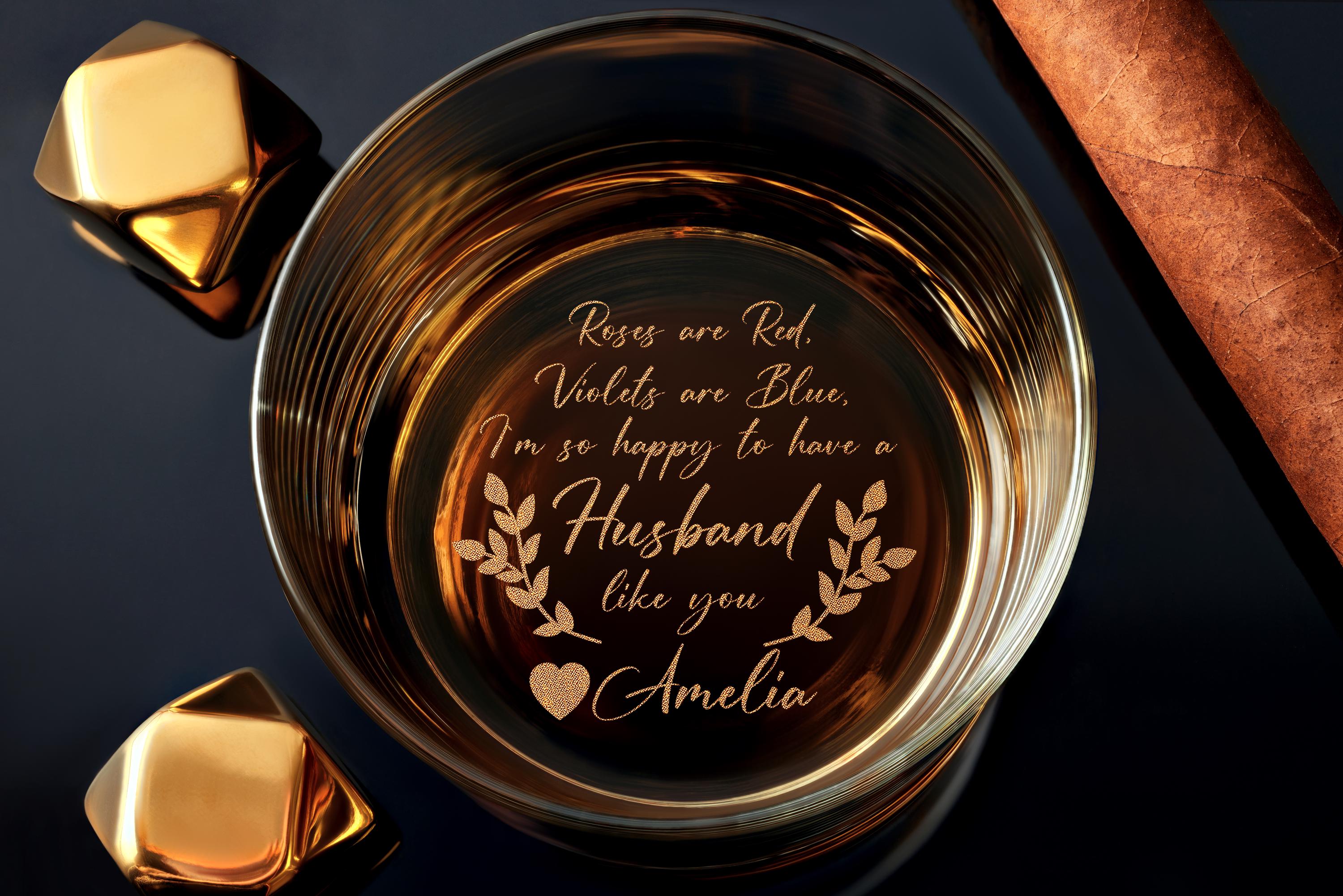 Engraved Custom Whiskey Glass Gift For Husband, gift for boyfriend, Anniversary Gift, valentines gift for him, Gift Box