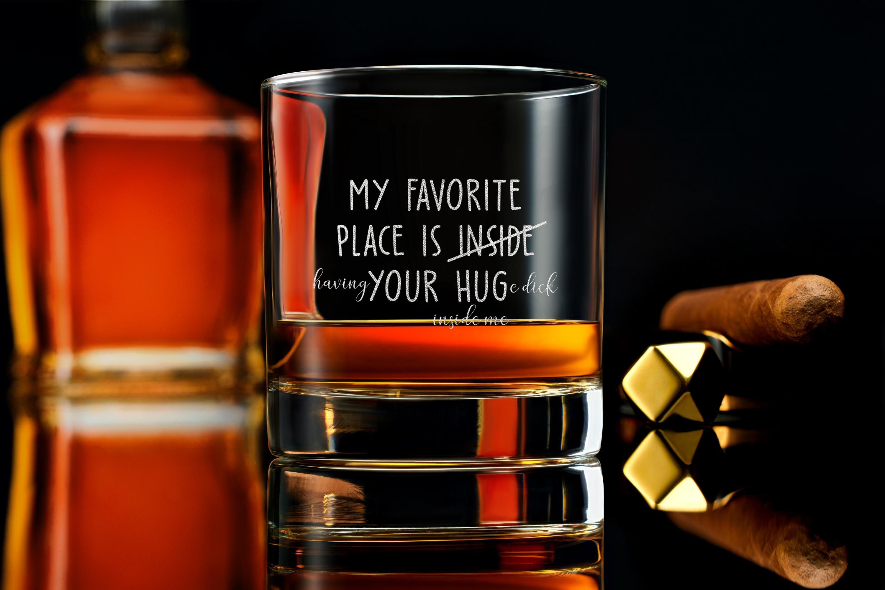 Funny Custom Engraved Whiskey Glass, Unique Anniversary Gift with Free Gift Box, Perfect for Him