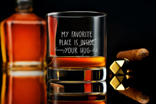 Funny Custom Engraved Whiskey Glass, Unique Anniversary Gift with Free Gift Box, Perfect for Him
