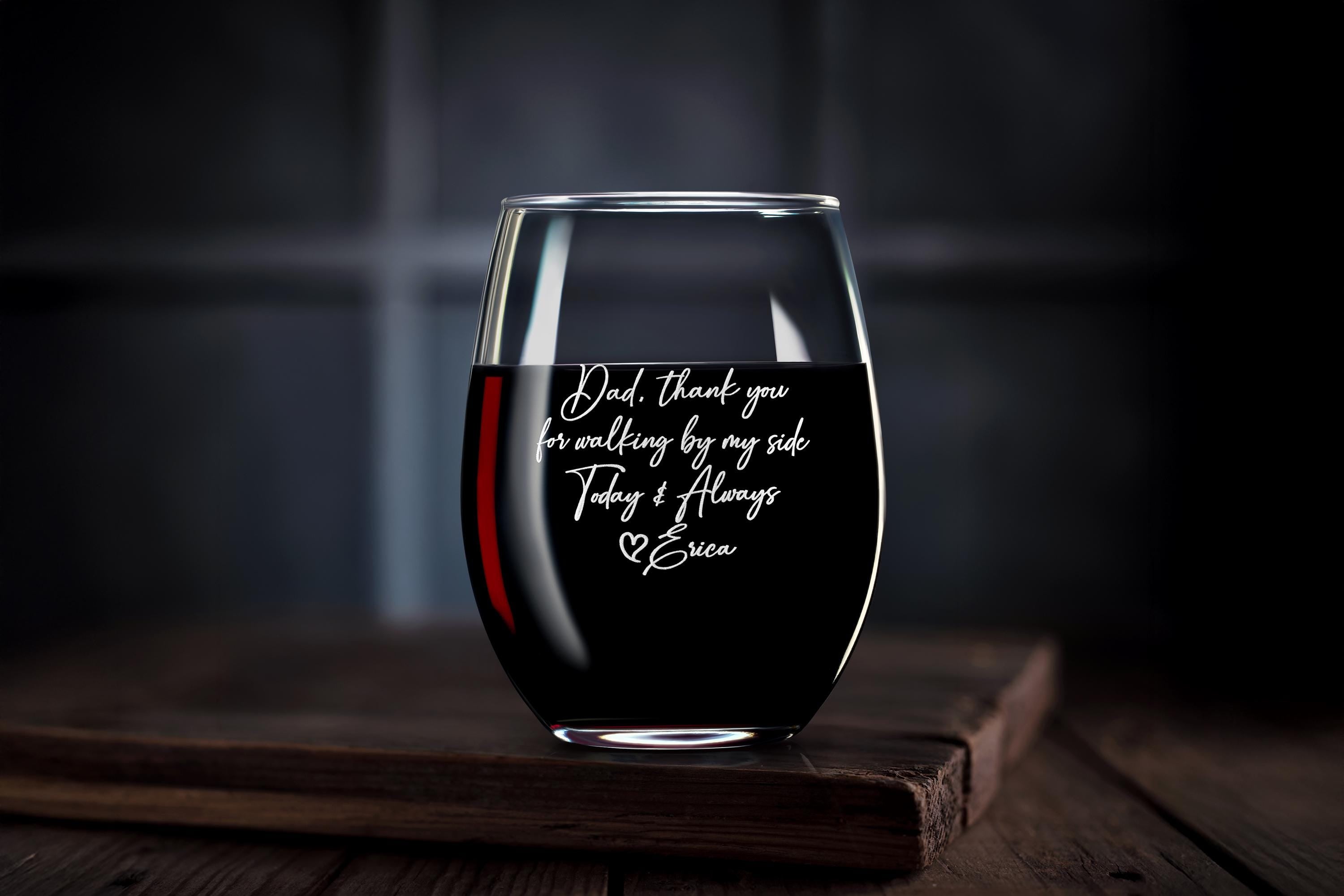 Personalized Gift for Father of the Bride - Custom Wedding Whiskey Glass with Your Handwriting Message