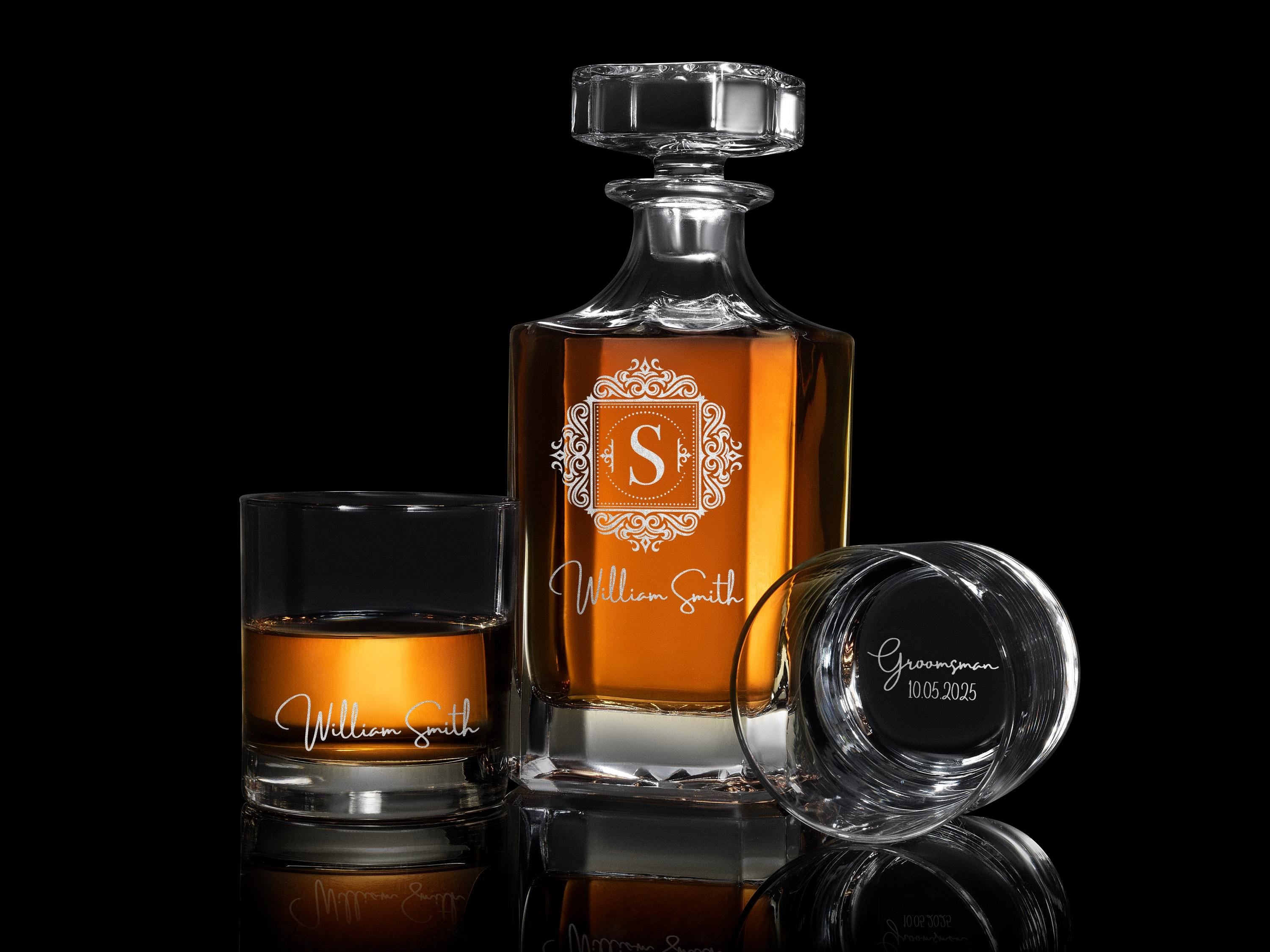 Personalized whiskey glasses, custom engraved groomsmen gift idea, unique wedding gift for him, perfect for groomsmen, Best man gift