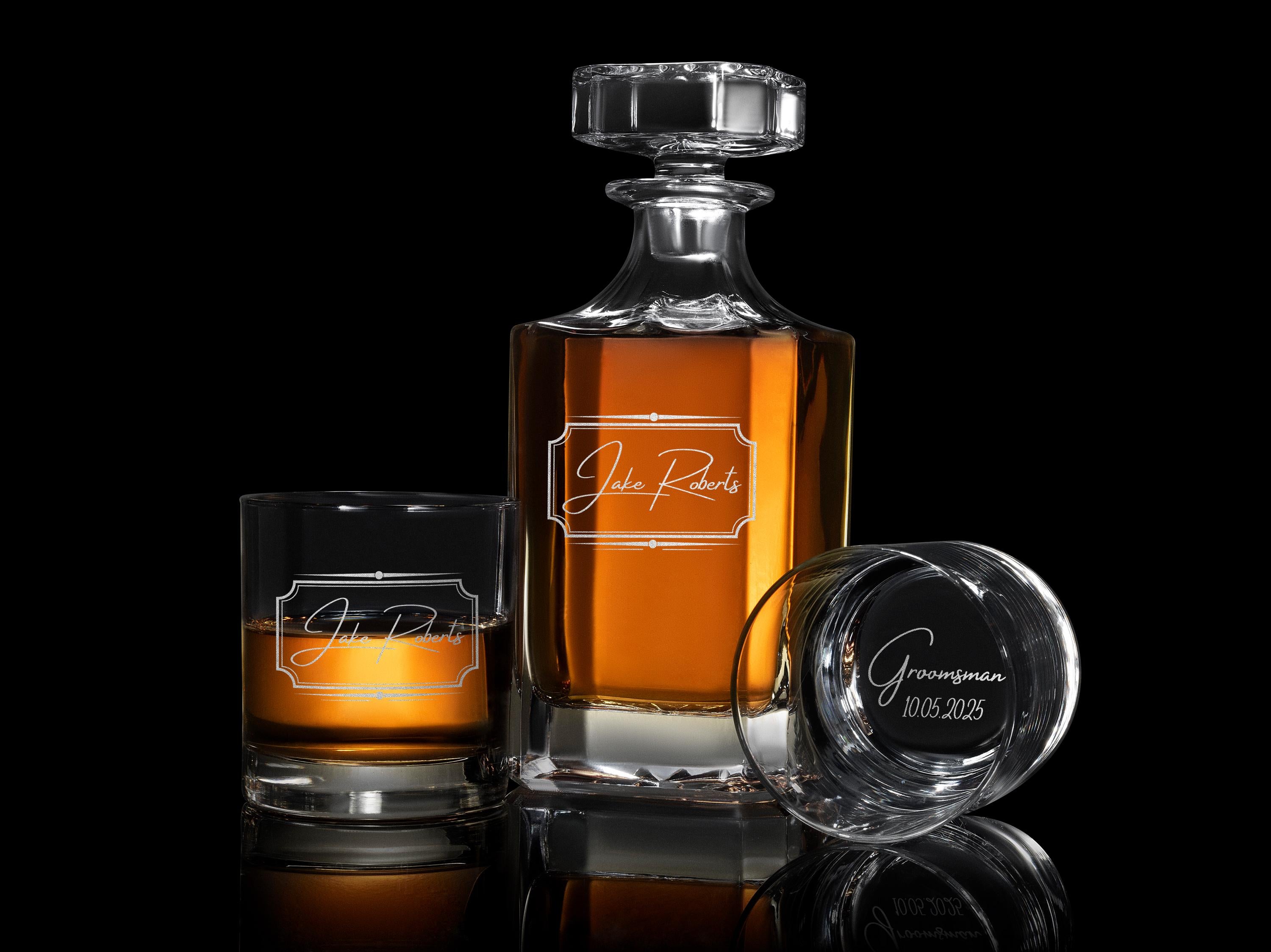 Wedding gift for him personalized engraved whiskey glasses custom groomsmen and best man gift