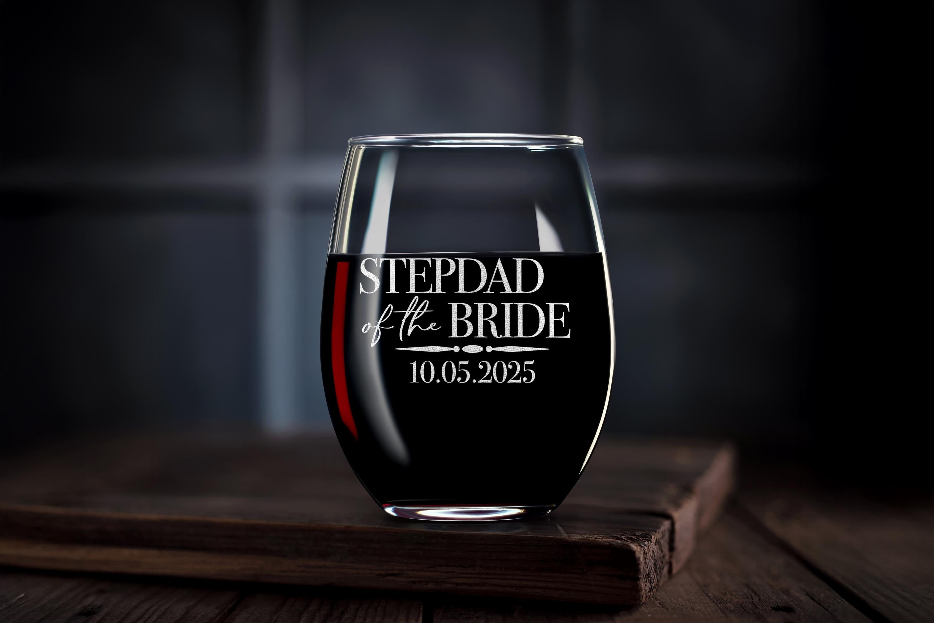 Father of the Bride Personalized Whiskey Rock Glass, Custom Engraved with Your Message, Perfect Wedding Gift, Free Gift Box