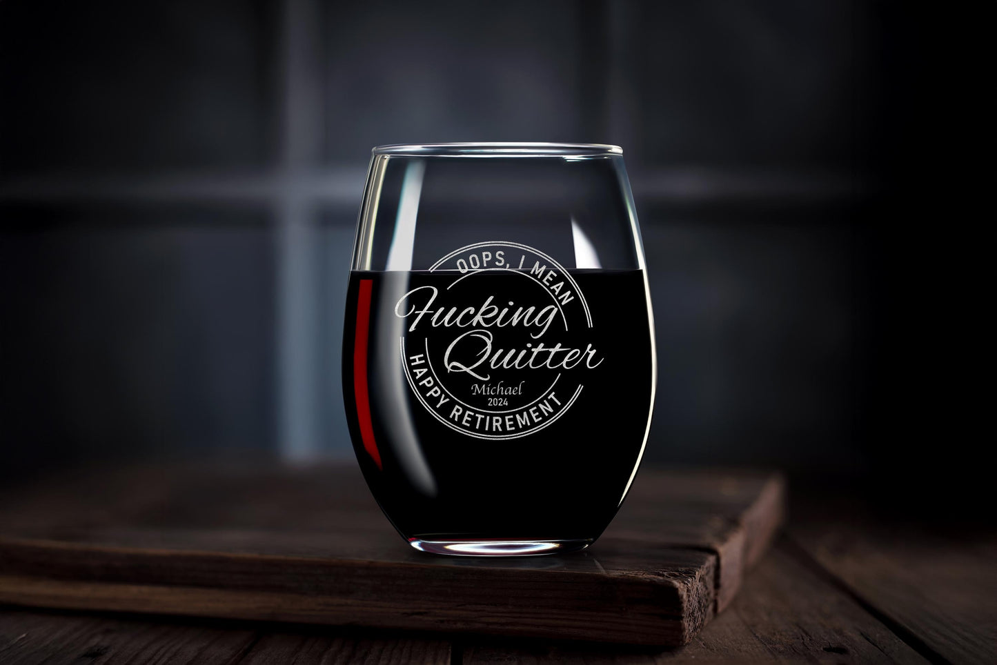 Personalized Whiskey Rock Glass, Happy Retirement Gift Idea, Funny Coworker Gift, with Free Gift Box