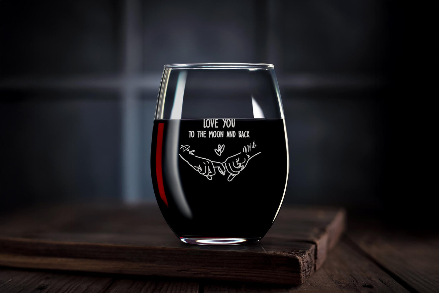 Personalized Whiskey Glass, Love you to the moon, Gift For Husband, gift for boyfriend, Anniversary Gift, valentines gift for him, Gift Box