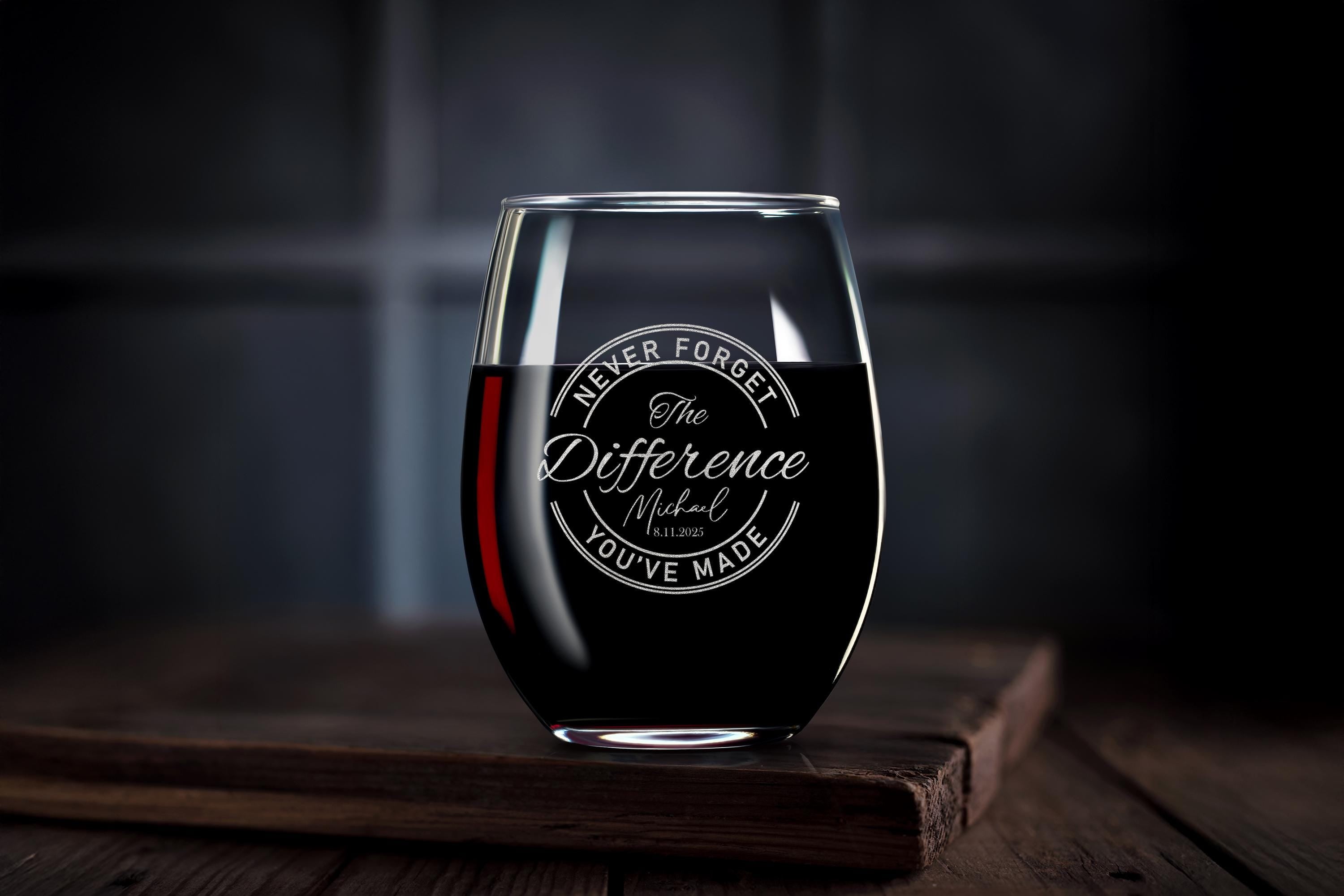 Custom Engraved Retirement Rock Glass - Personalized Whiskey Gift, with Free Gift Box