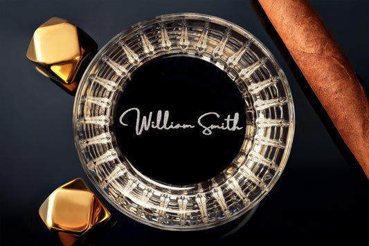 Custom Whiskey Glass with premium quality side and bottom engraving - Perfect gift for him, Groomsmen Gift, Comes with free Gift Box.