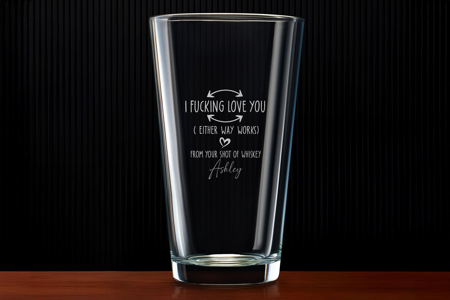 Personalized Whiskey Glass, Funny I F-king Love You gift for Husband, Gift For Him, Custom Birthday Gift or Anniversary Gift, Free Gift Box
