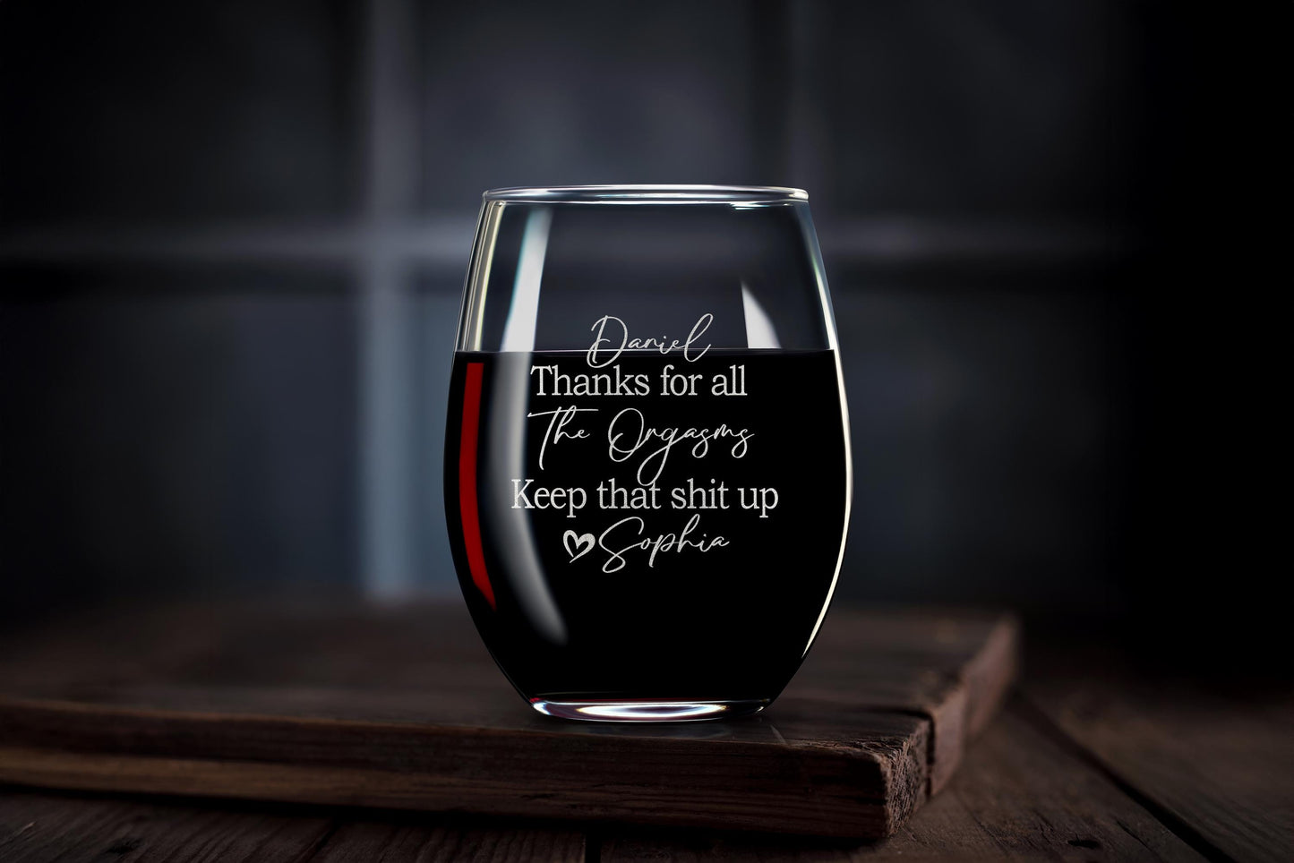 Personalized Whiskey Rock Glass, Thanks For All The Orgasms, Funny Gift For Husband, gift for boyfriend, Birthday gift for him, Gift Box